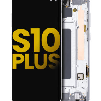 OLED Display mit Rahmen für Samsung Galaxy S10 Plus (professionell aufgearbeitet) (Prism White)