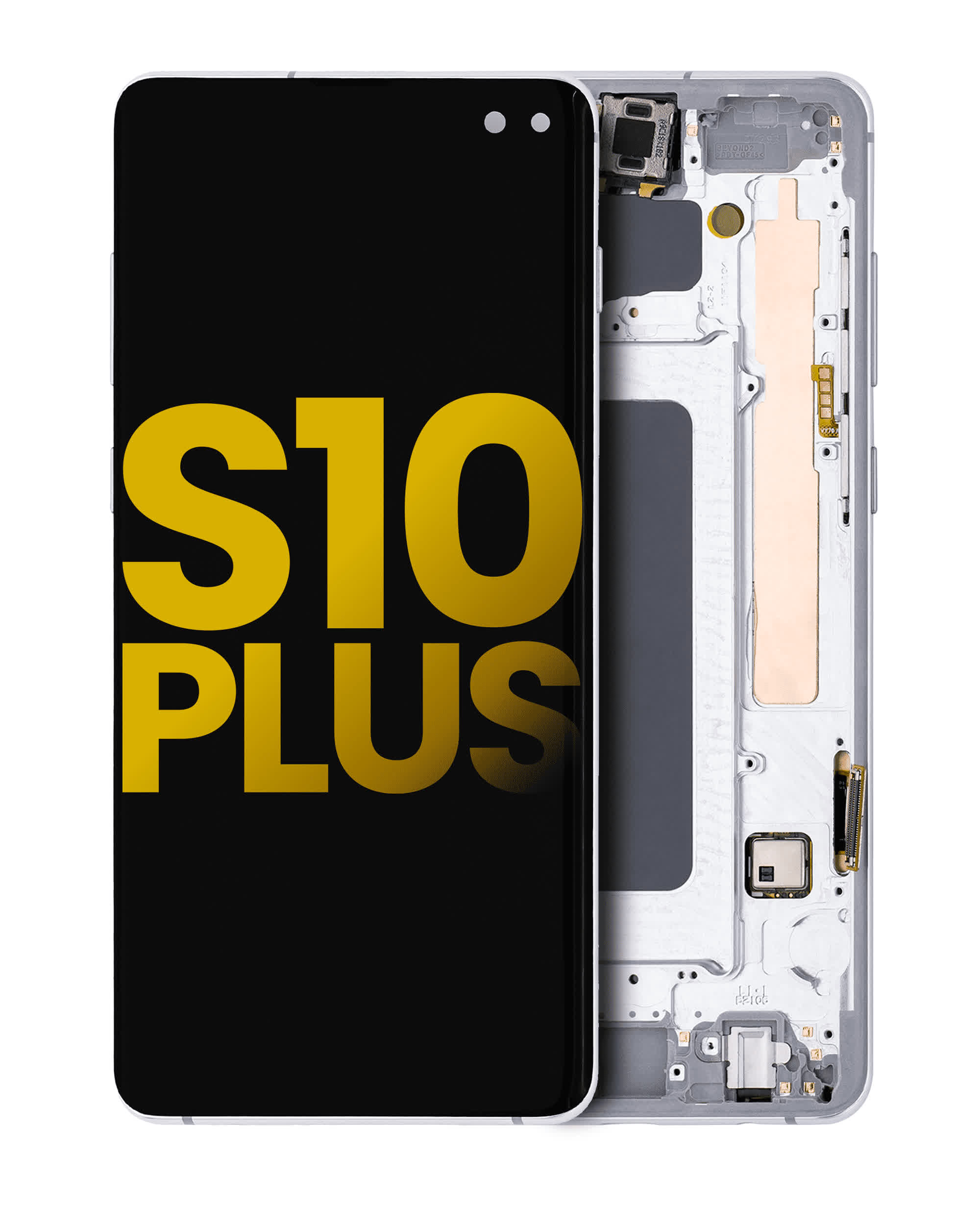 OLED Display mit Rahmen für Samsung Galaxy S10 Plus (professionell aufgearbeitet) (Prism White)