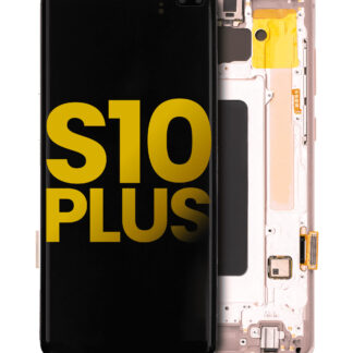 OLED Display mit Rahmen für Samsung Galaxy S10 Plus (professionell aufgearbeitet) (Flamingo Pink (Rosa))