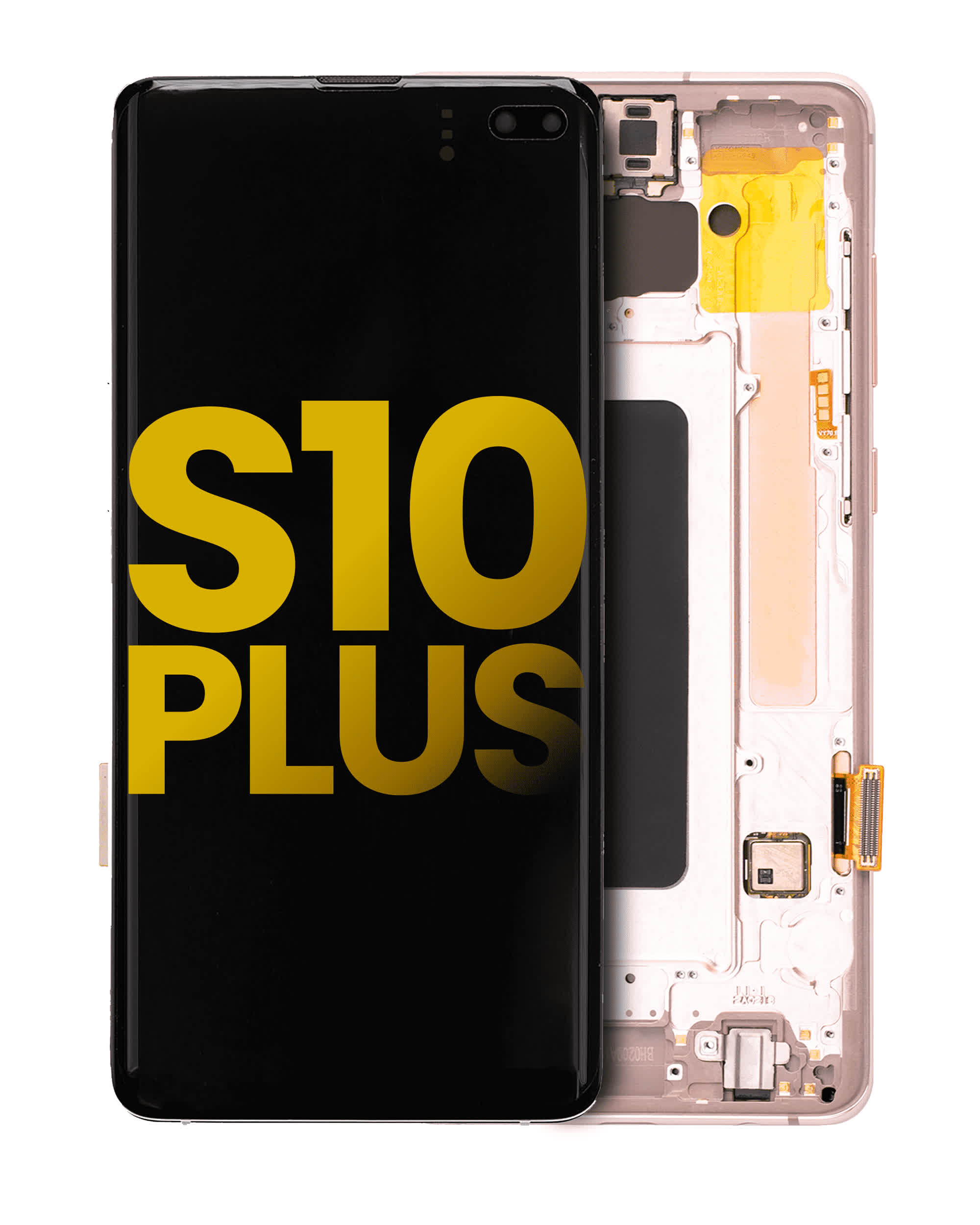 OLED Display mit Rahmen für Samsung Galaxy S10 Plus (professionell aufgearbeitet) (Flamingo Pink (Rosa))