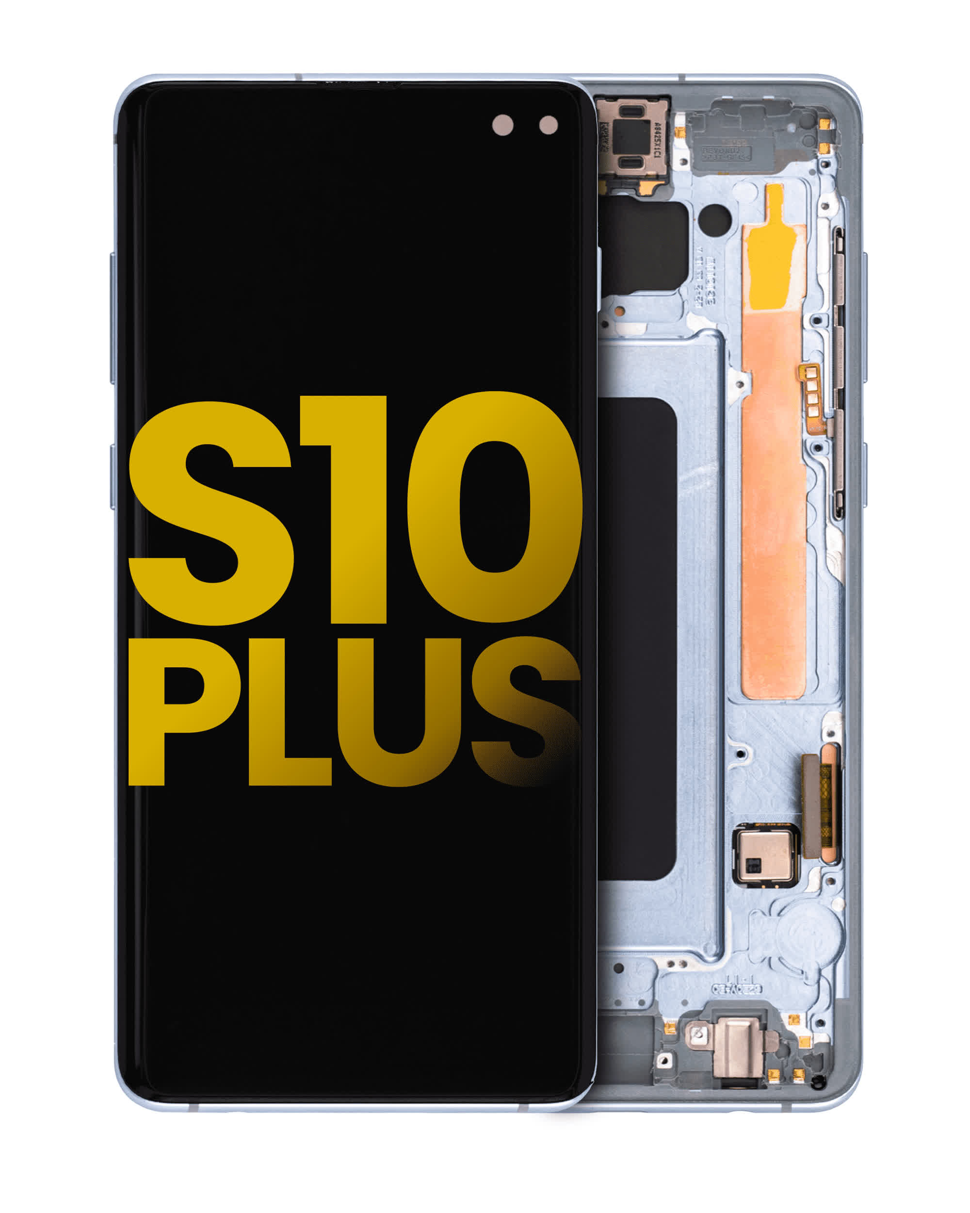 OLED Display mit Rahmen für Samsung Galaxy S10 Plus (professionell aufgearbeitet) (Prism Blue)