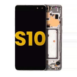 OLED Display mit Rahmen für Samsung Galaxy S10 5G (professionell aufgearbeitet) (Crown Silver)