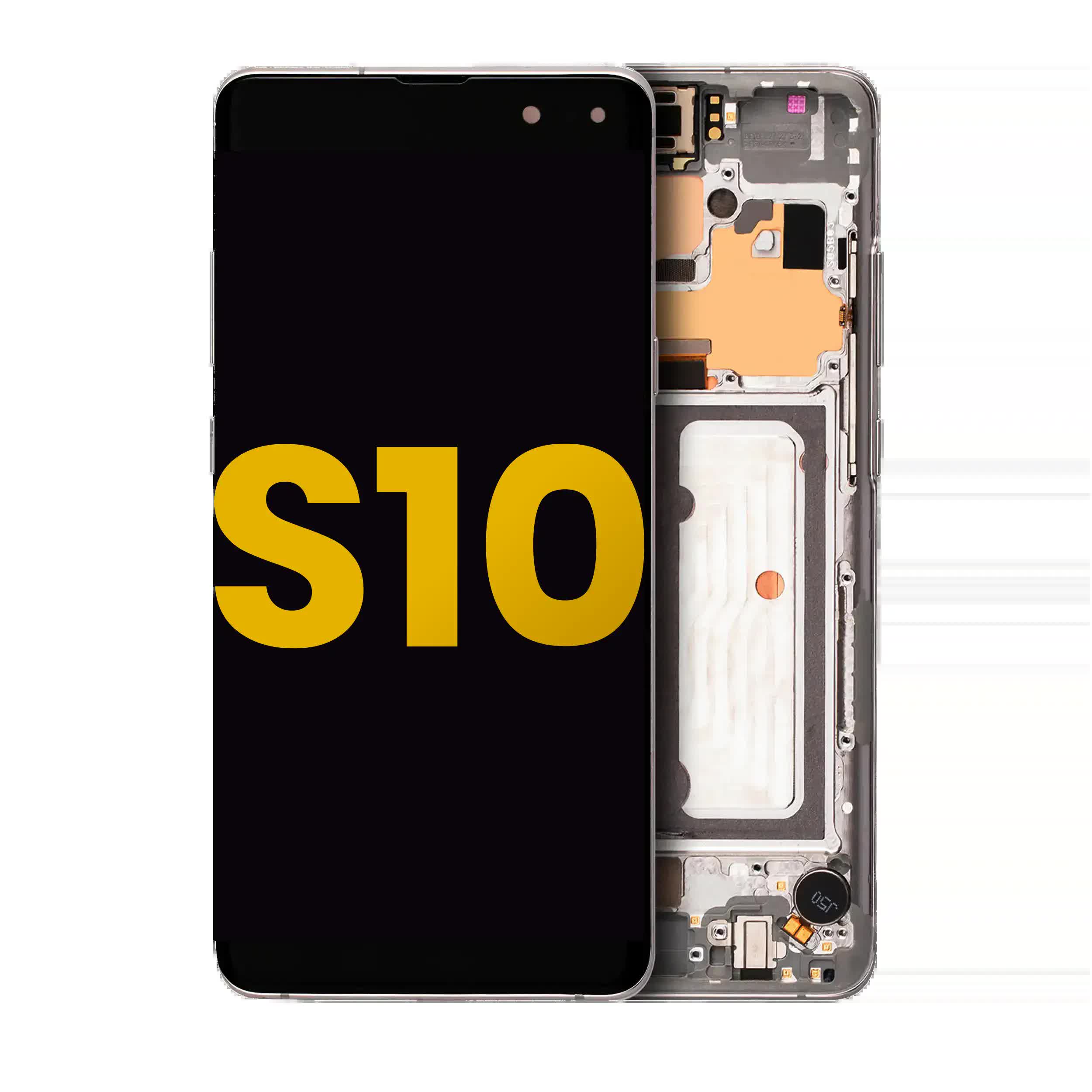 OLED Display mit Rahmen für Samsung Galaxy S10 5G (professionell aufgearbeitet) (Crown Silver)