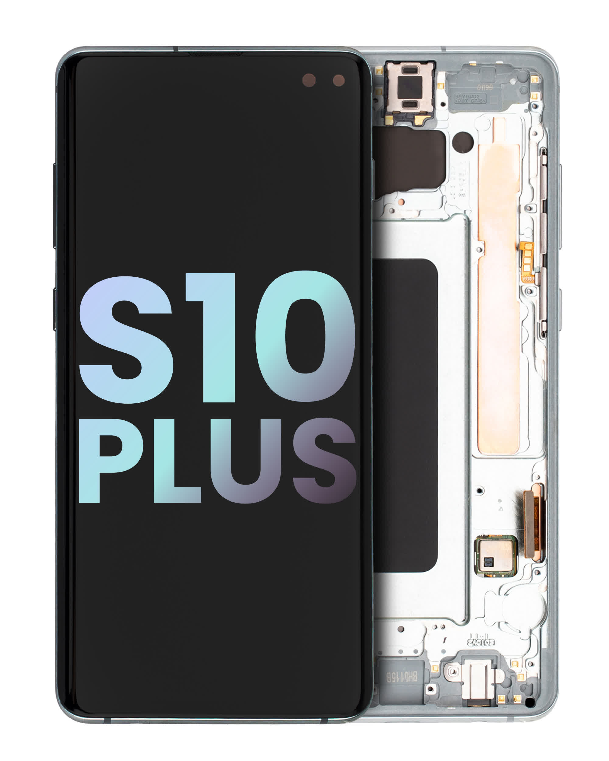 OLED Display mit Rahmen für Samsung Galaxy S10 Plus (Service Pack) (Prism Green)