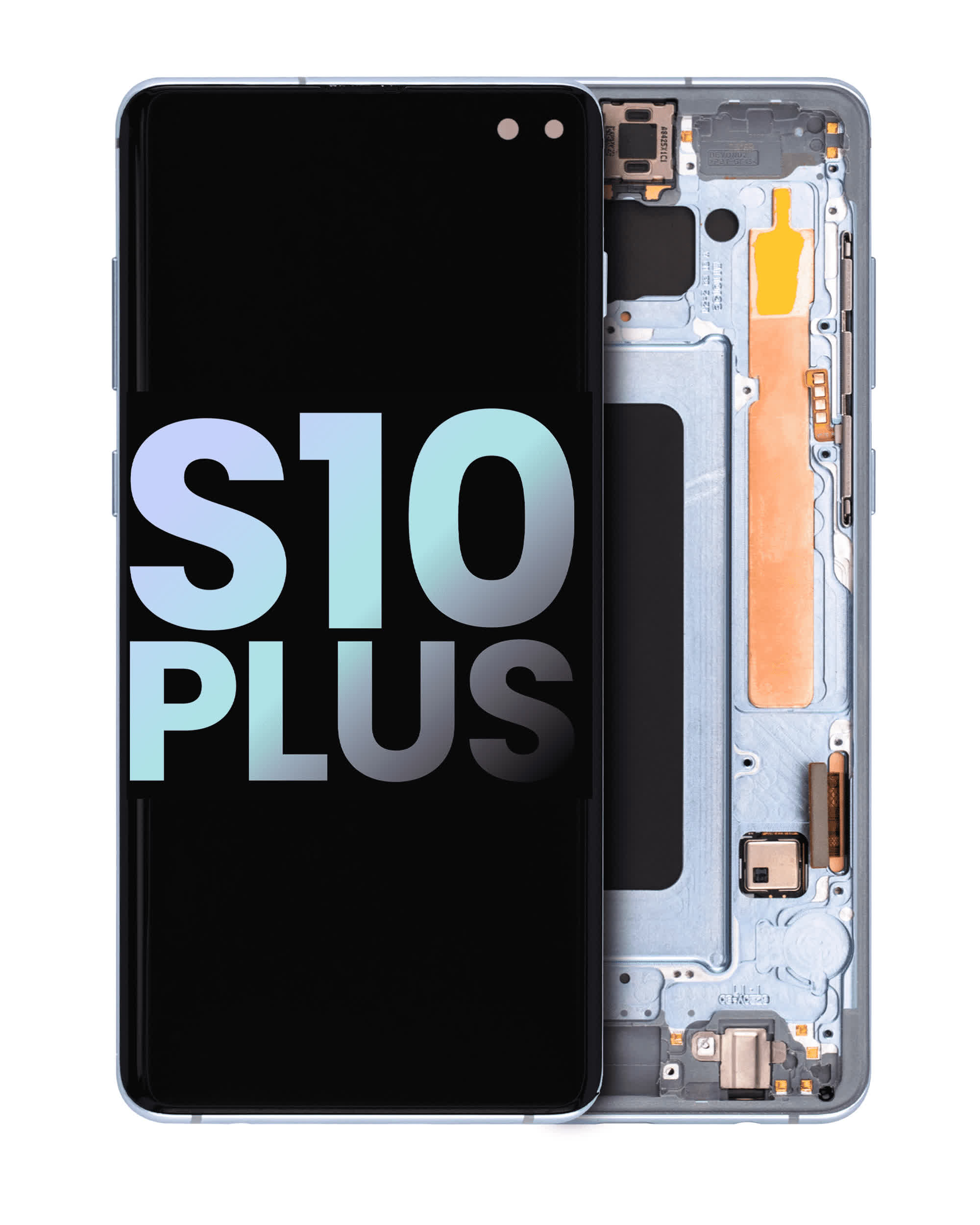 OLED Display mit Rahmen für Samsung Galaxy S10 Plus (Service Pack) (Prism Blue)