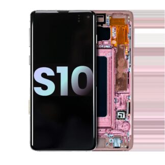OLED Display mit Rahmen für Samsung Galaxy S10 (Service Pack) (Flamingo Pink (Rosa))