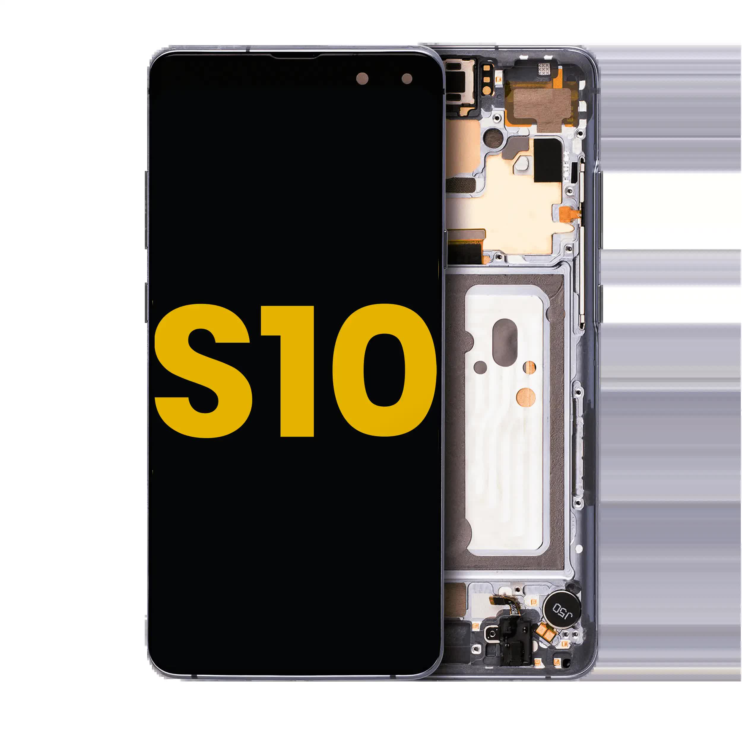 OLED Display mit Rahmen für Samsung Galaxy S10 5G (professionell aufgearbeitet) (Majestic Black (Schwarz))