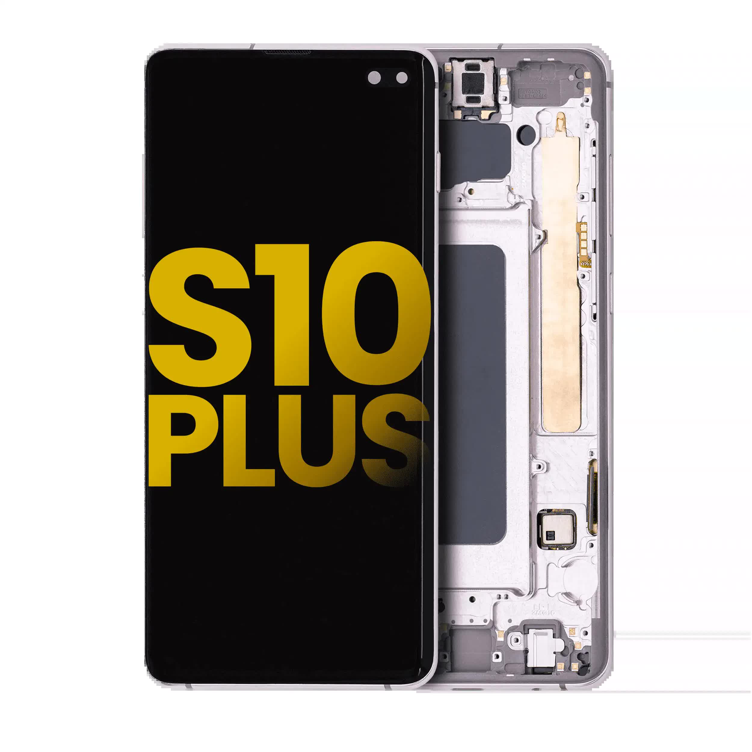 OLED Display mit Rahmen für Samsung Galaxy S10 Plus (professionell aufgearbeitet) (Ceramic White)
