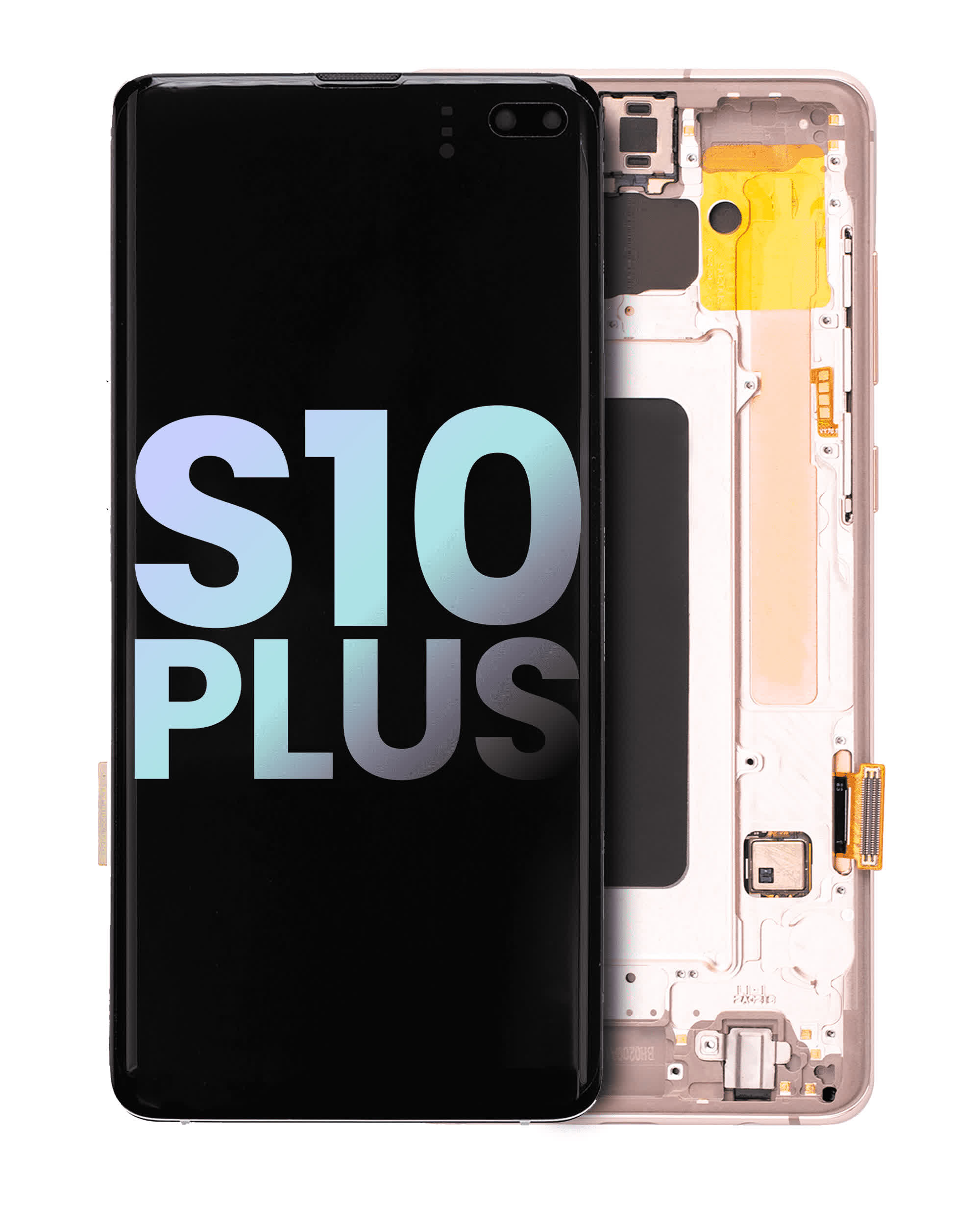 OLED Display mit Rahmen für Samsung Galaxy S10 Plus (Service Pack) (Flamingo Pink (Rosa))