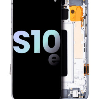 OLED Display mit Rahmen für Samsung Galaxy S10E (Service Pack) (Prism White)