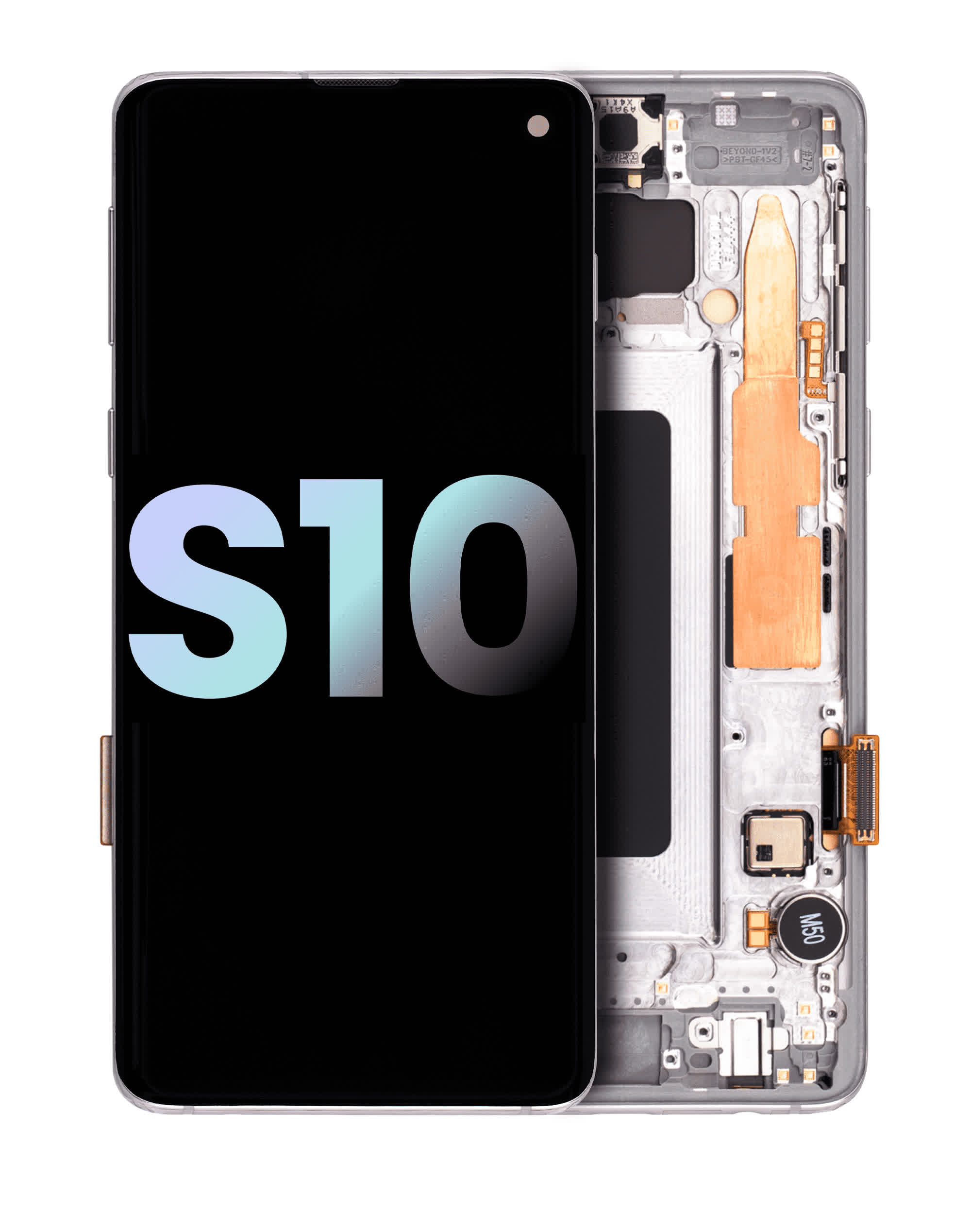 OLED Display mit Rahmen für Samsung Galaxy S10 (Service Pack) (Prism White)