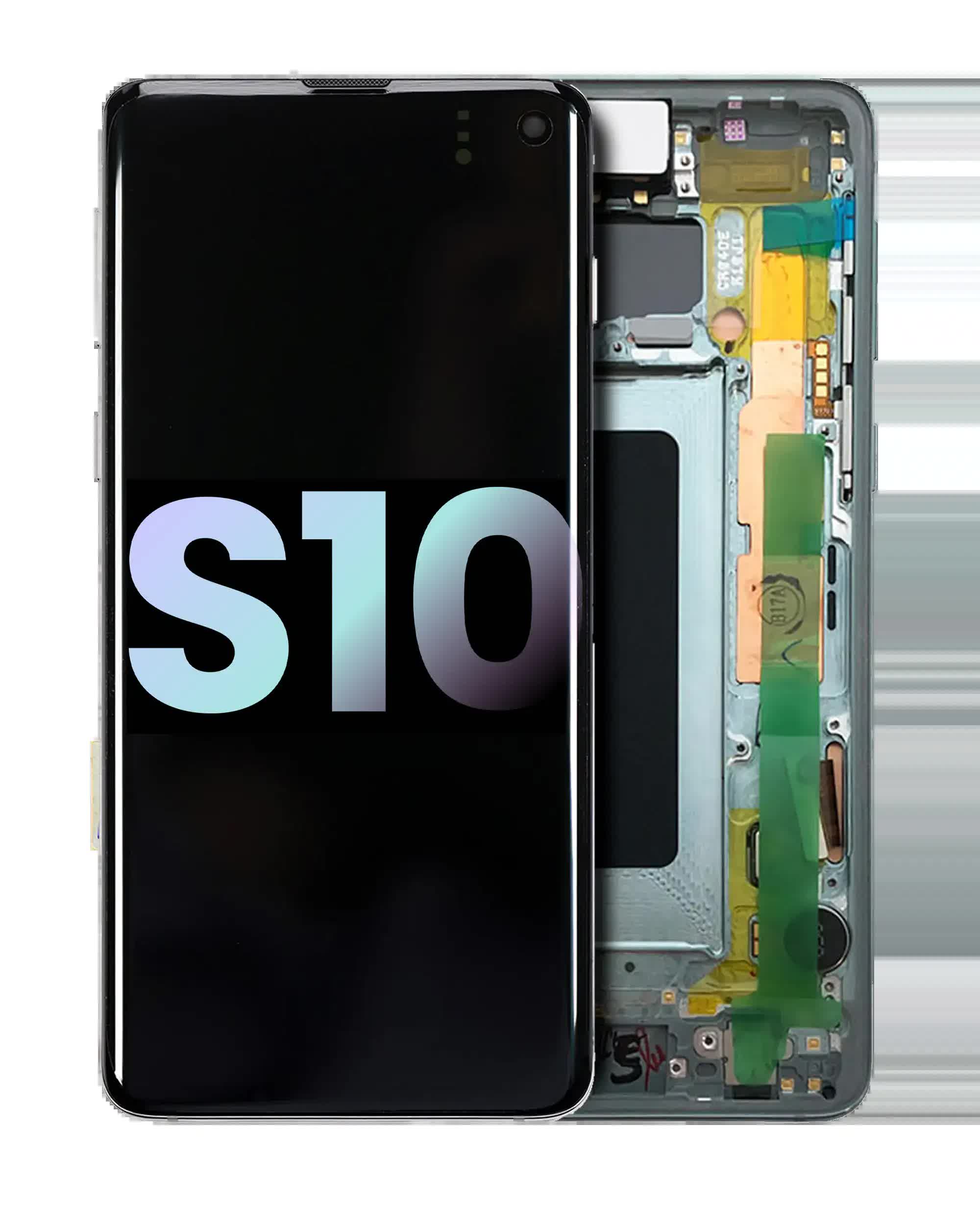 OLED Display mit Rahmen für Samsung Galaxy S10 (Service Pack) (Prism Green)