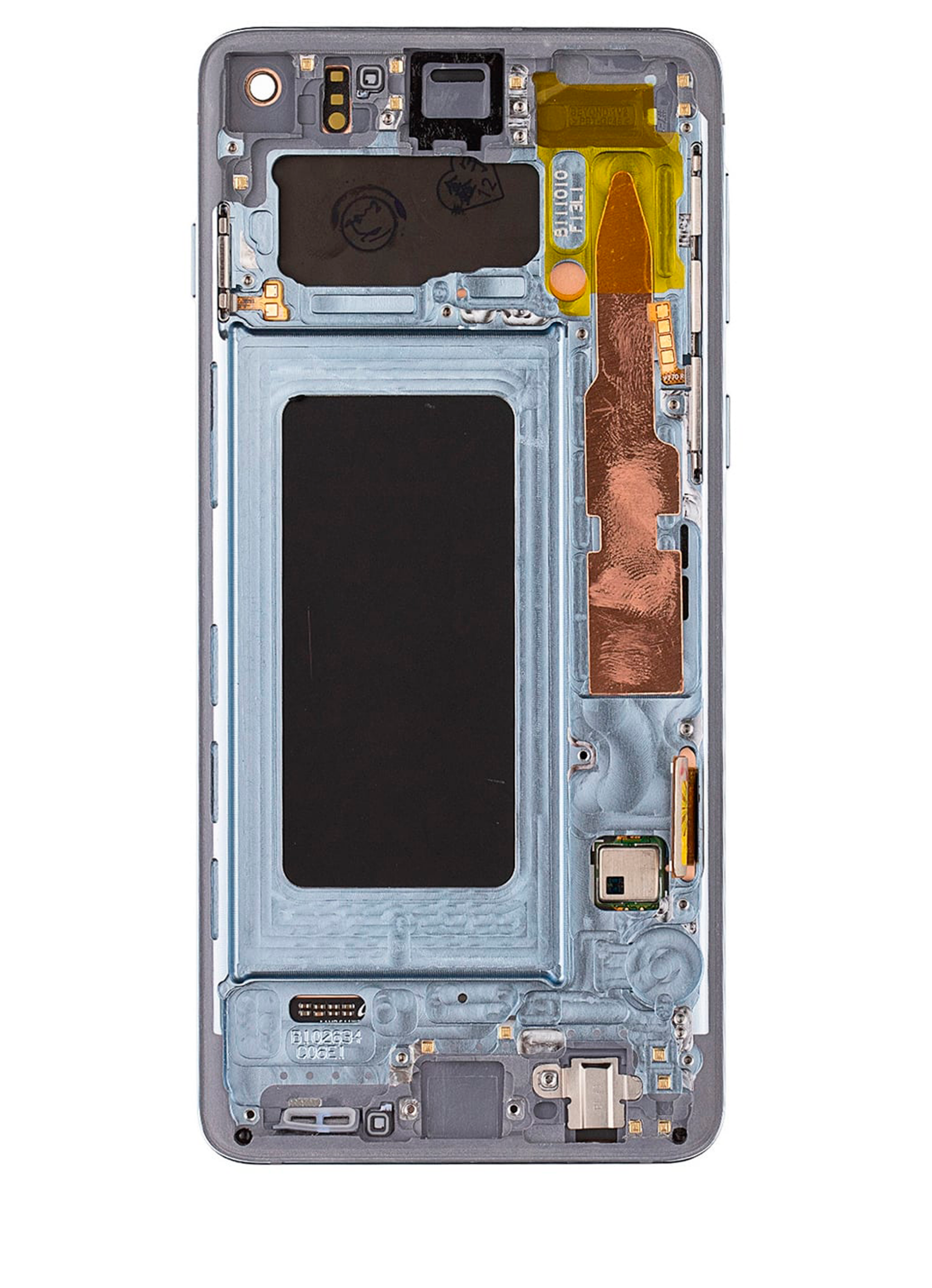 OLED Display mit Rahmen für Samsung Galaxy S10 (Service Pack) (Prism Blue) – Bild 3