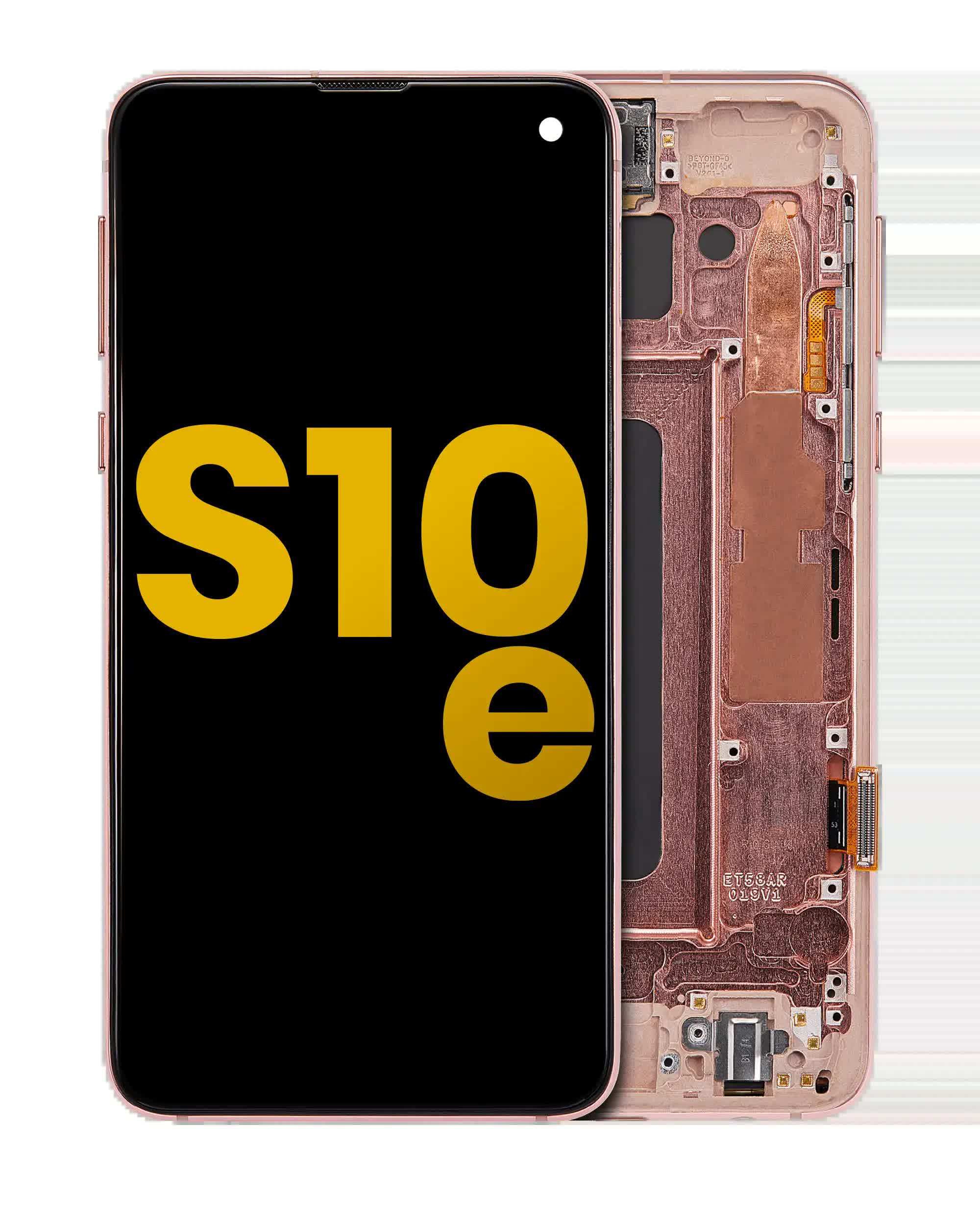 OLED Display mit Rahmen für Samsung Galaxy S10E (professionell aufgearbeitet) (Flamingo Pink (Rosa))