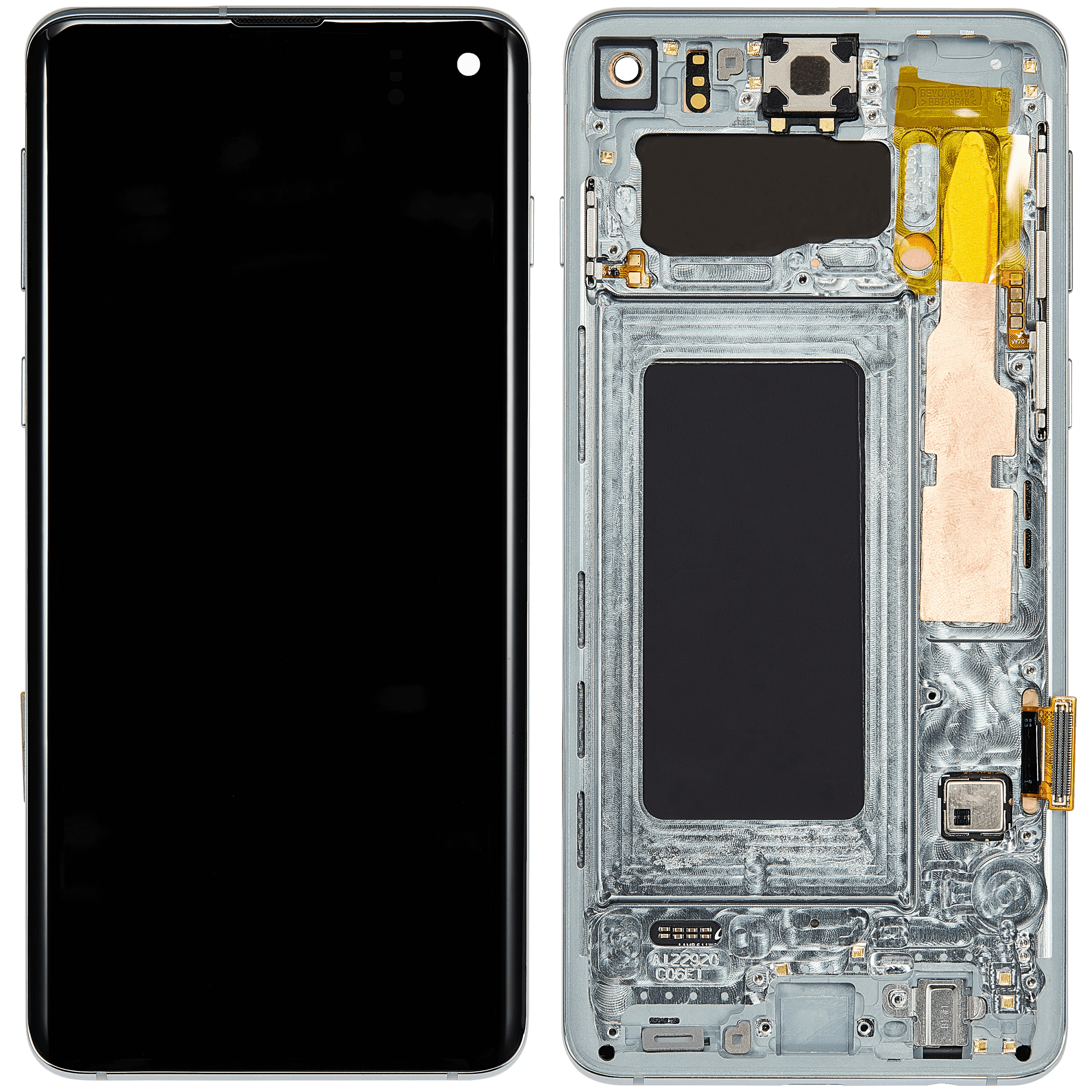 OLED Display mit Rahmen für Samsung Galaxy S10 (professionell aufgearbeitet) (Prism Green) – Bild 2