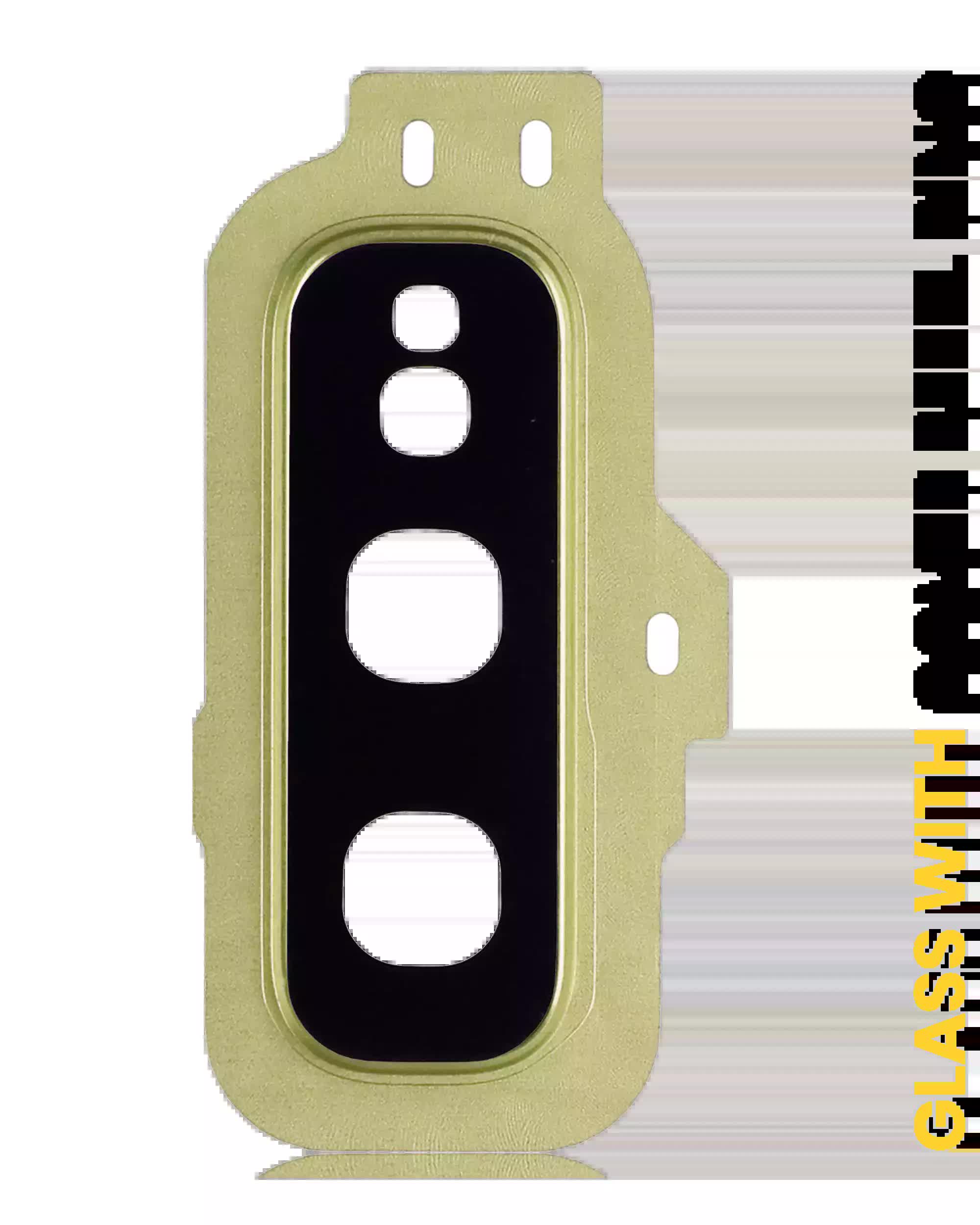 Rückkamera-Glas mit Abdeckung Blendenring für Samsung Galaxy S10E (Canary Yellow)