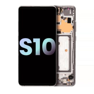 OLED Display mit Rahmen für Samsung Galaxy S10 5G (Service Pack) (Crown Silver)