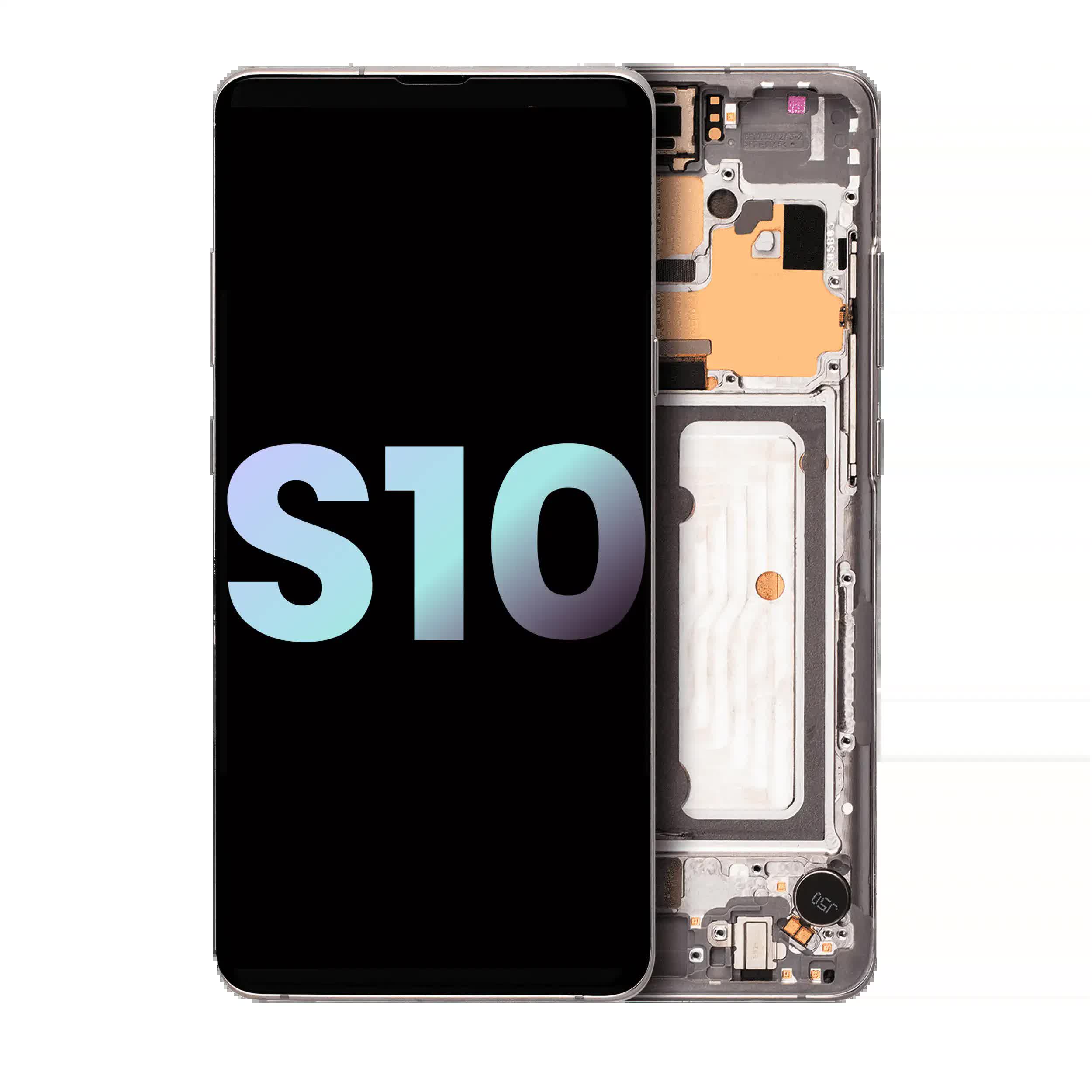 OLED Display mit Rahmen für Samsung Galaxy S10 5G (Service Pack) (Crown Silver)