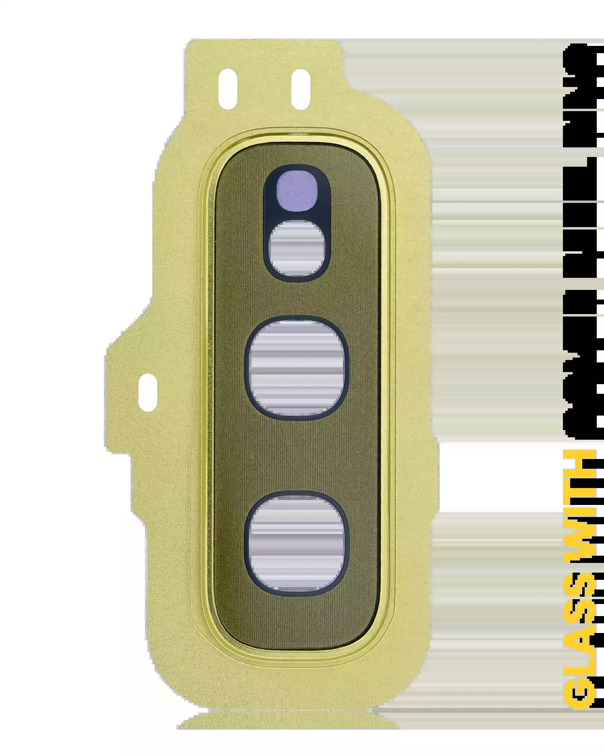 Rückkamera-Glas mit Abdeckung Blendenring für Samsung Galaxy S10E (Gold)