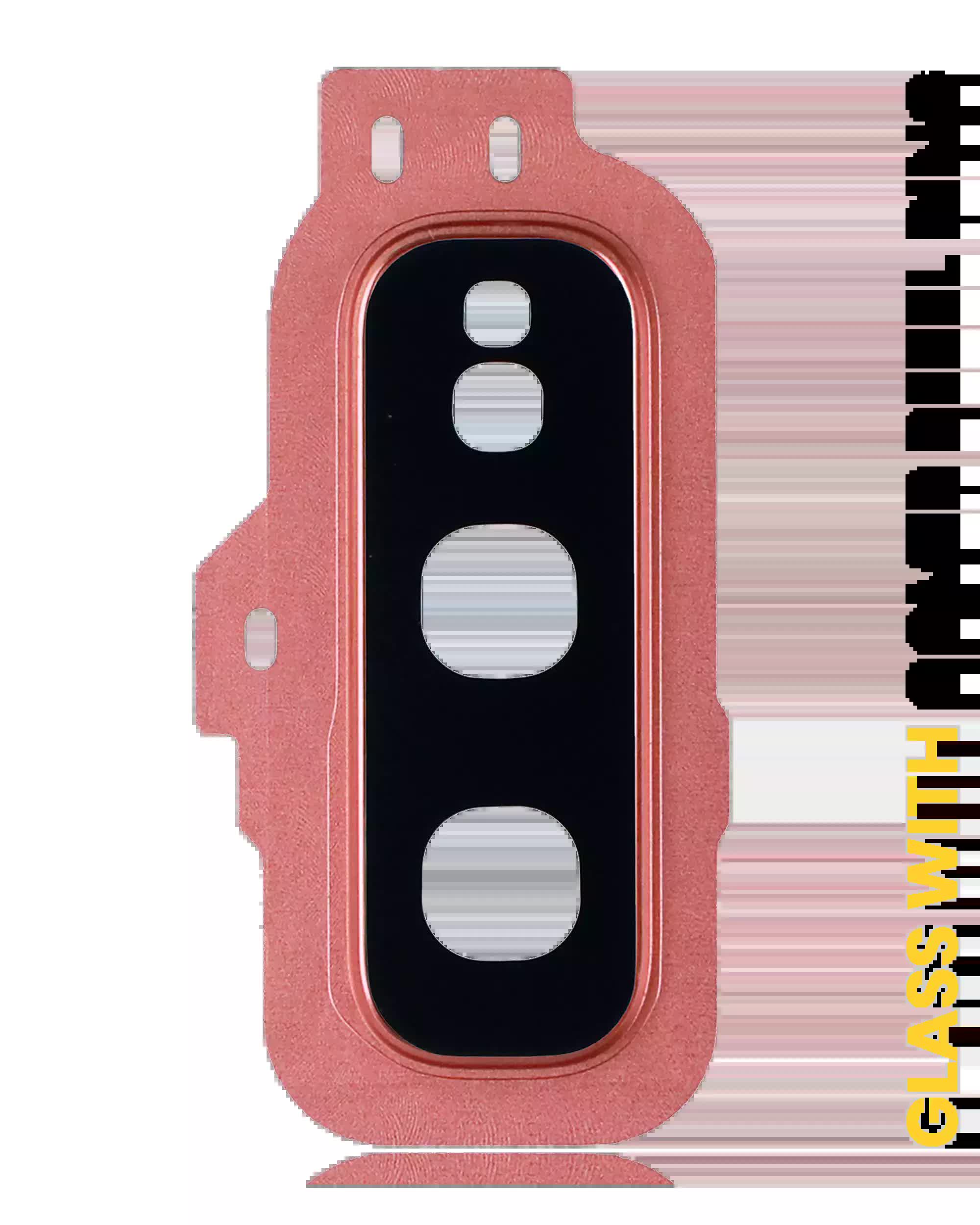 Rückkamera-Glas mit Abdeckung Blendenring für Samsung Galaxy S10E (Flamingo Pink (Rosa))