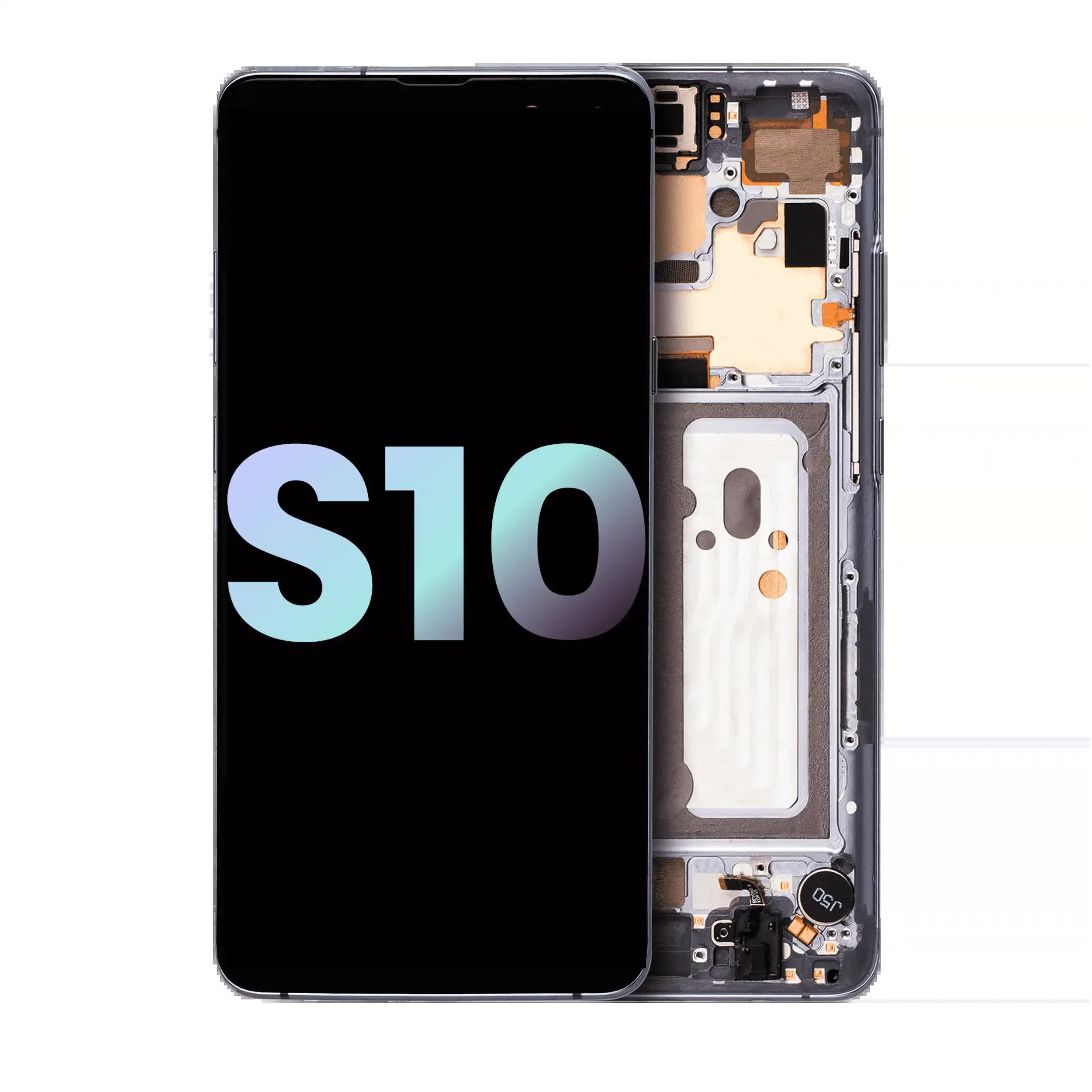 OLED Display mit Rahmen für Samsung Galaxy S10 5G (Service Pack) (Majestic Black (Schwarz))