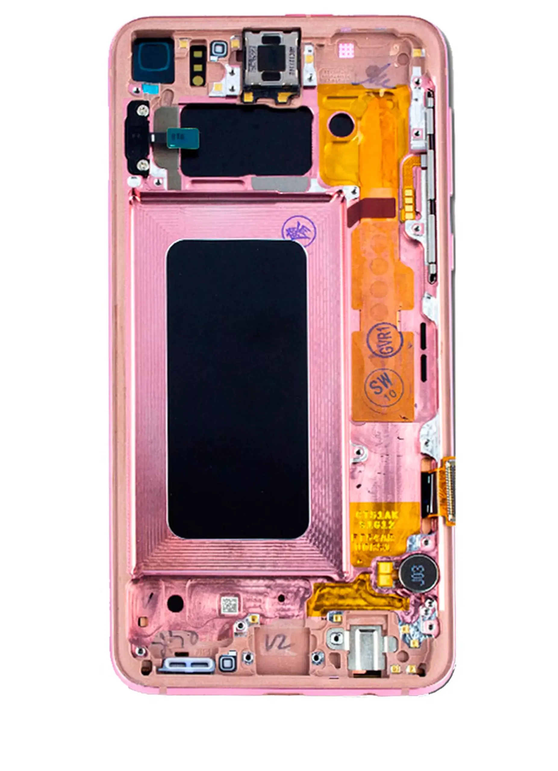 OLED Display mit Rahmen für Samsung Galaxy S10E (Service Pack) (Flamingo Pink (Rosa)) – Bild 3