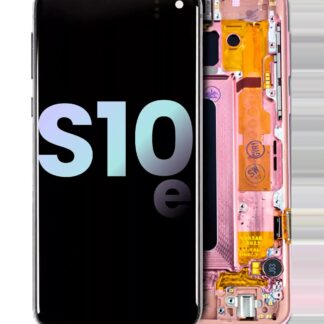 OLED Display mit Rahmen für Samsung Galaxy S10E (Service Pack) (Flamingo Pink (Rosa))