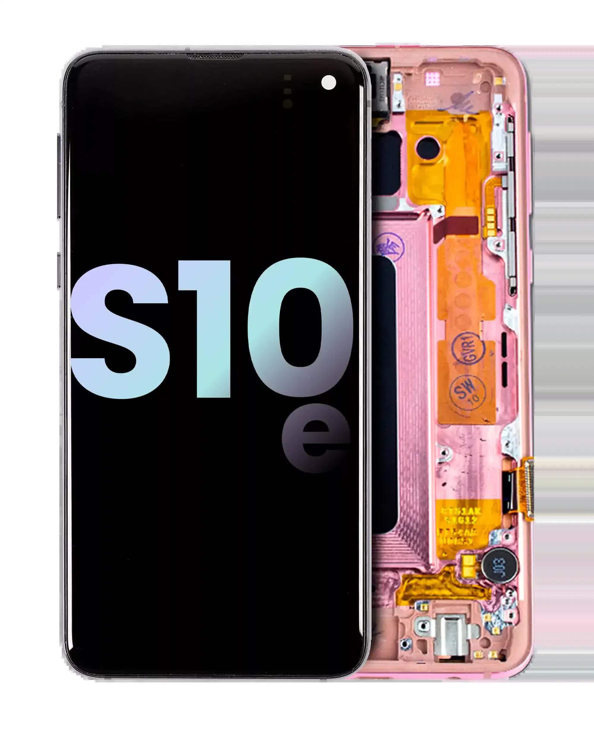 OLED Display mit Rahmen für Samsung Galaxy S10E (Service Pack) (Flamingo Pink (Rosa))