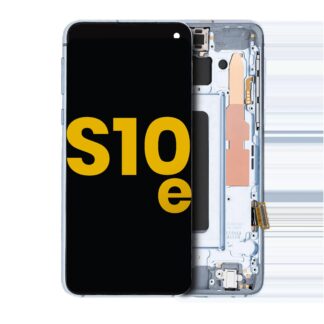 OLED Display mit Rahmen für Samsung Galaxy S10E (professionell aufgearbeitet) (Prism Blue)