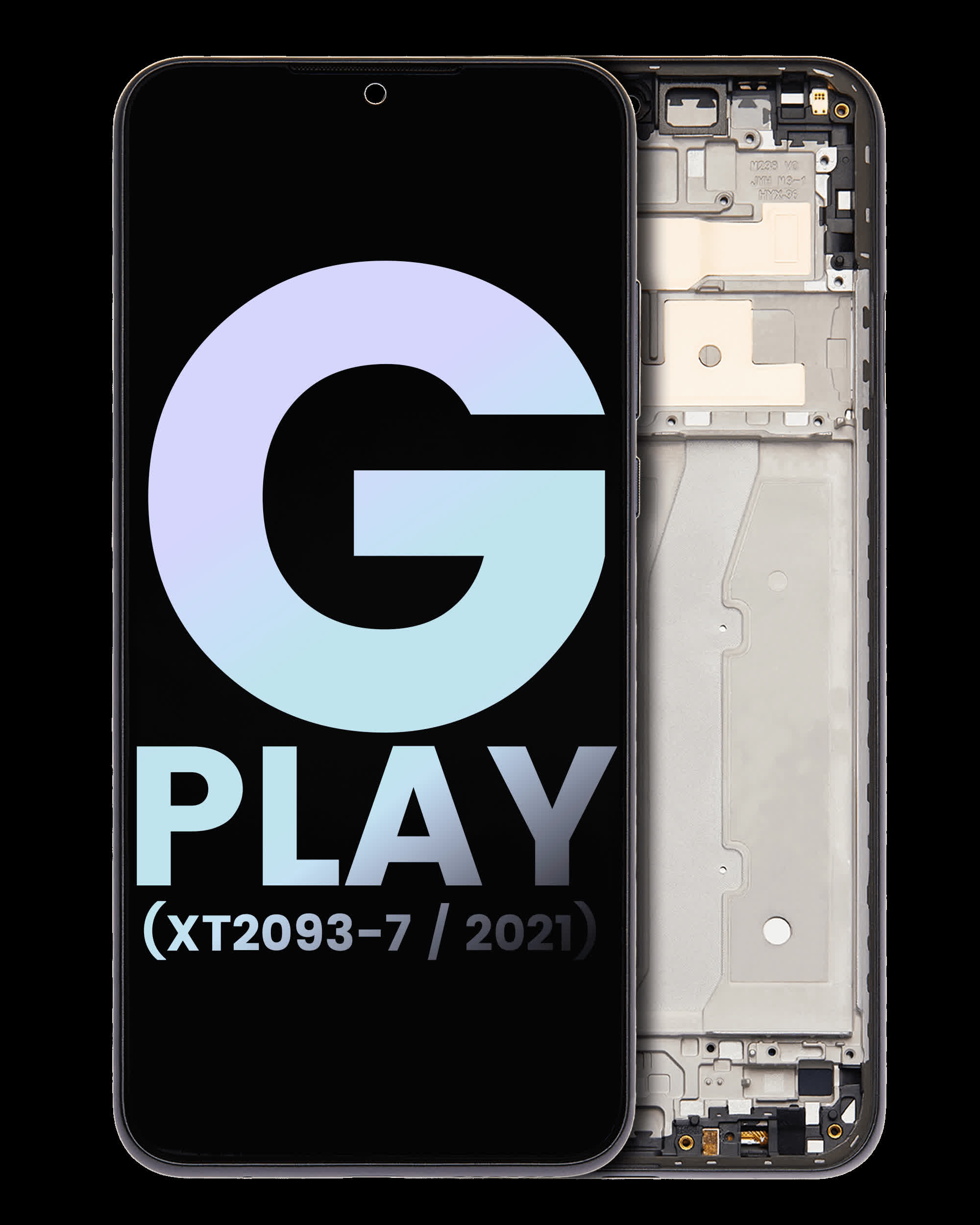 LCD Display mit Rahmen für Motorola Moto G Play (XT2093-7 / 2021) (Original) (Flash Gray)