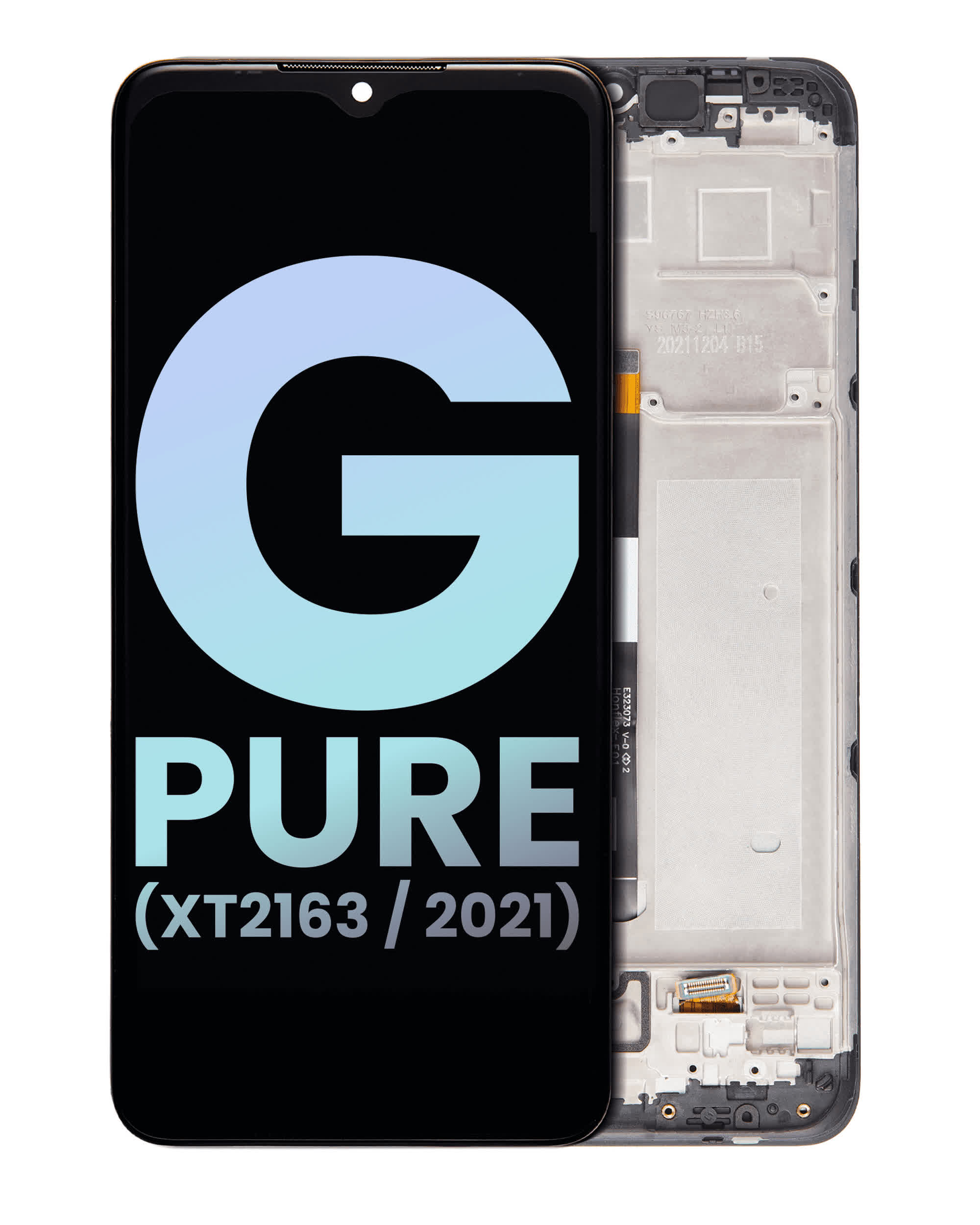 LCD Display mit Rahmen für Motorola Moto G Pure (XT2163 / 2021) (Original)