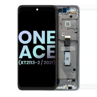 LCD Display mit Rahmen für Motorola One 5G Ace (XT2113-2 / 2021) (Original) (Volcanic Gray)