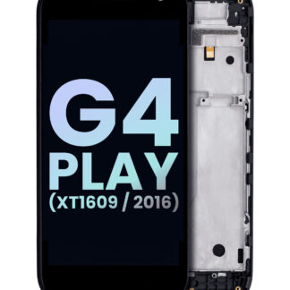LCD Display mit Rahmen für Motorola Moto G4 Play (XT1609 / 2016) (Original) (Black (Schwarz))