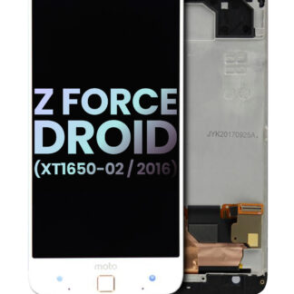 LCD Display mit Rahmen für Motorola Moto Z Force Droid (XT1650-02 / 2016) (Original) (White (Weiß))