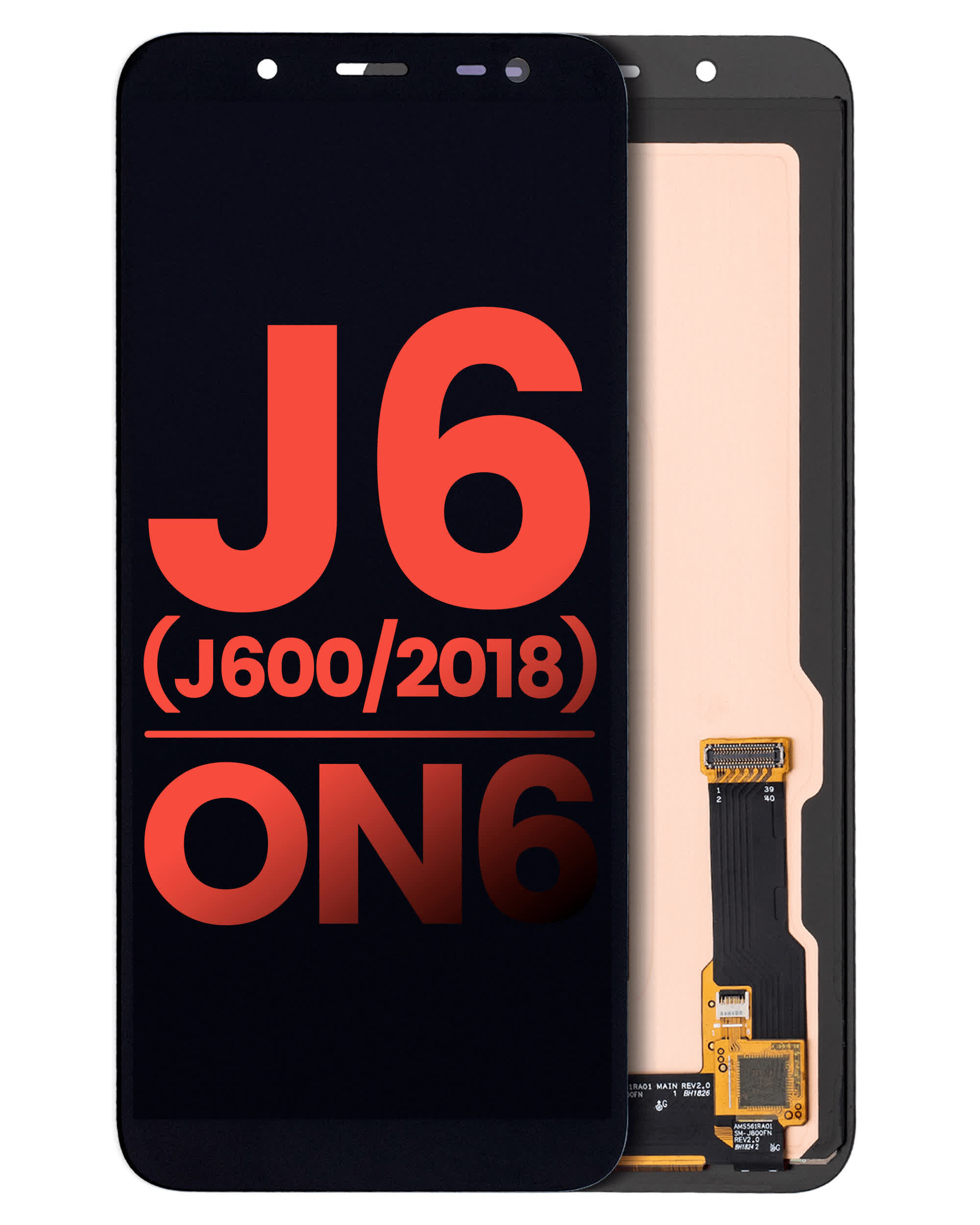 OLED Display ohne Rahmen für Samsung Galaxy J6 / On6 (J600 / 2018) (Aftermarket Plus) (Black (Schwarz))