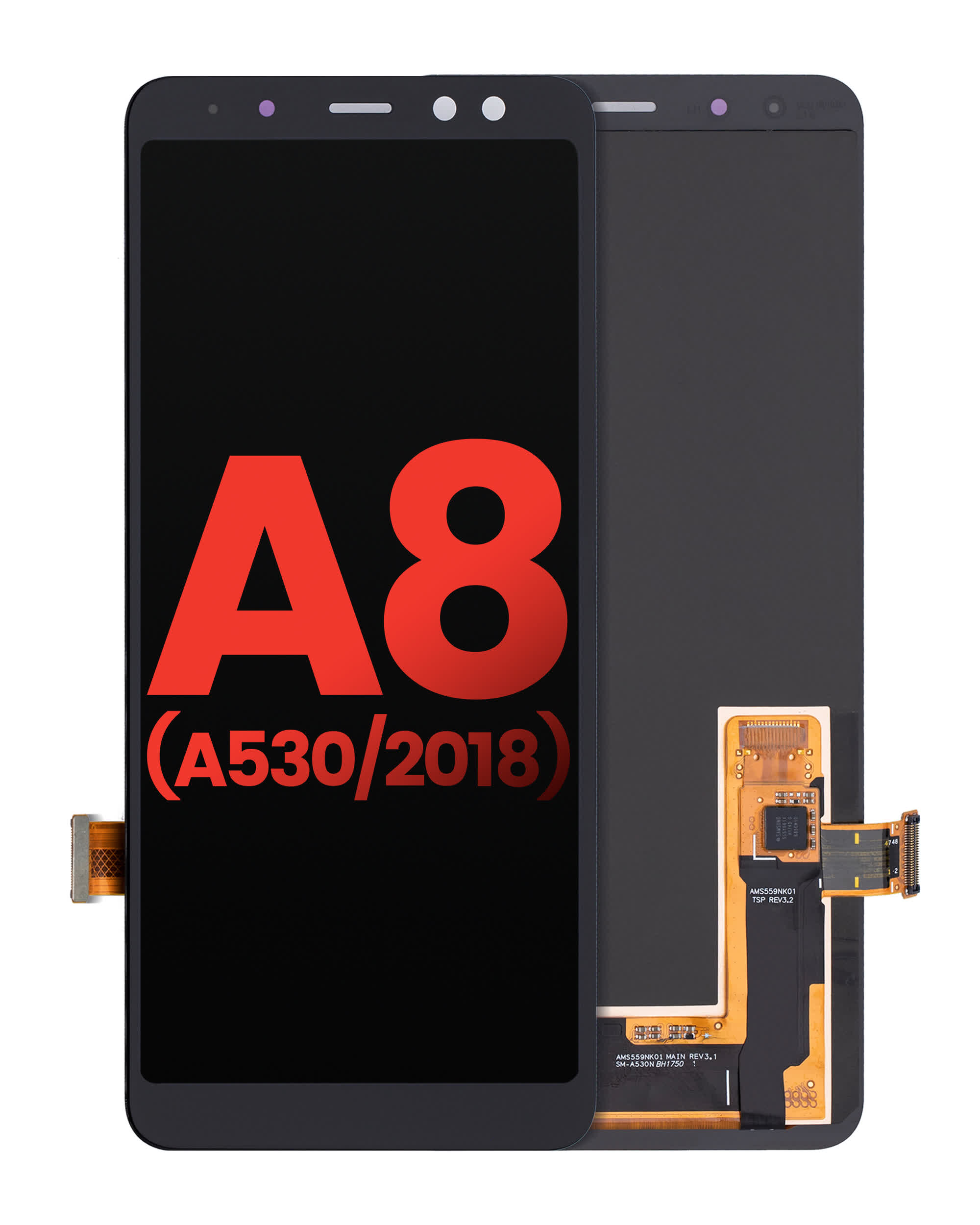 OLED Display ohne Rahmen für Samsung Galaxy A8 (A530 / 2018) (Aftermarket Plus)