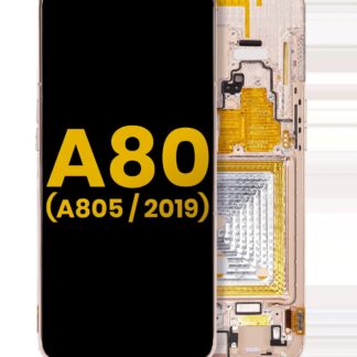 OLED Display mit Rahmen für Samsung Galaxy A80 (A805 / 2019) (Angel Gold) (professionell aufgearbeitet)