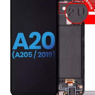 LCD Display mit Rahmen für Samsung Galaxy A20 (A205 / 2019) (F Version) (Aftermarket: Incell)