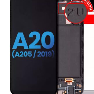LCD Display mit Rahmen für Samsung Galaxy A20 (A205 / 2019) (U Version) (Aftermarket: Incell)