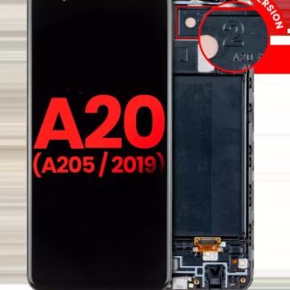 OLED Display mit Rahmen für Samsung Galaxy A20 (A205 / 2019) (F Version) (Aftermarket Plus)