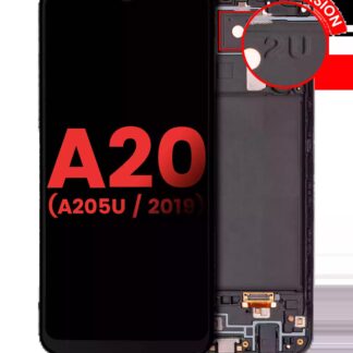 OLED Display mit Rahmen für Samsung Galaxy A20 (A205U / 2019) (U Version) (Aftermarket Plus)