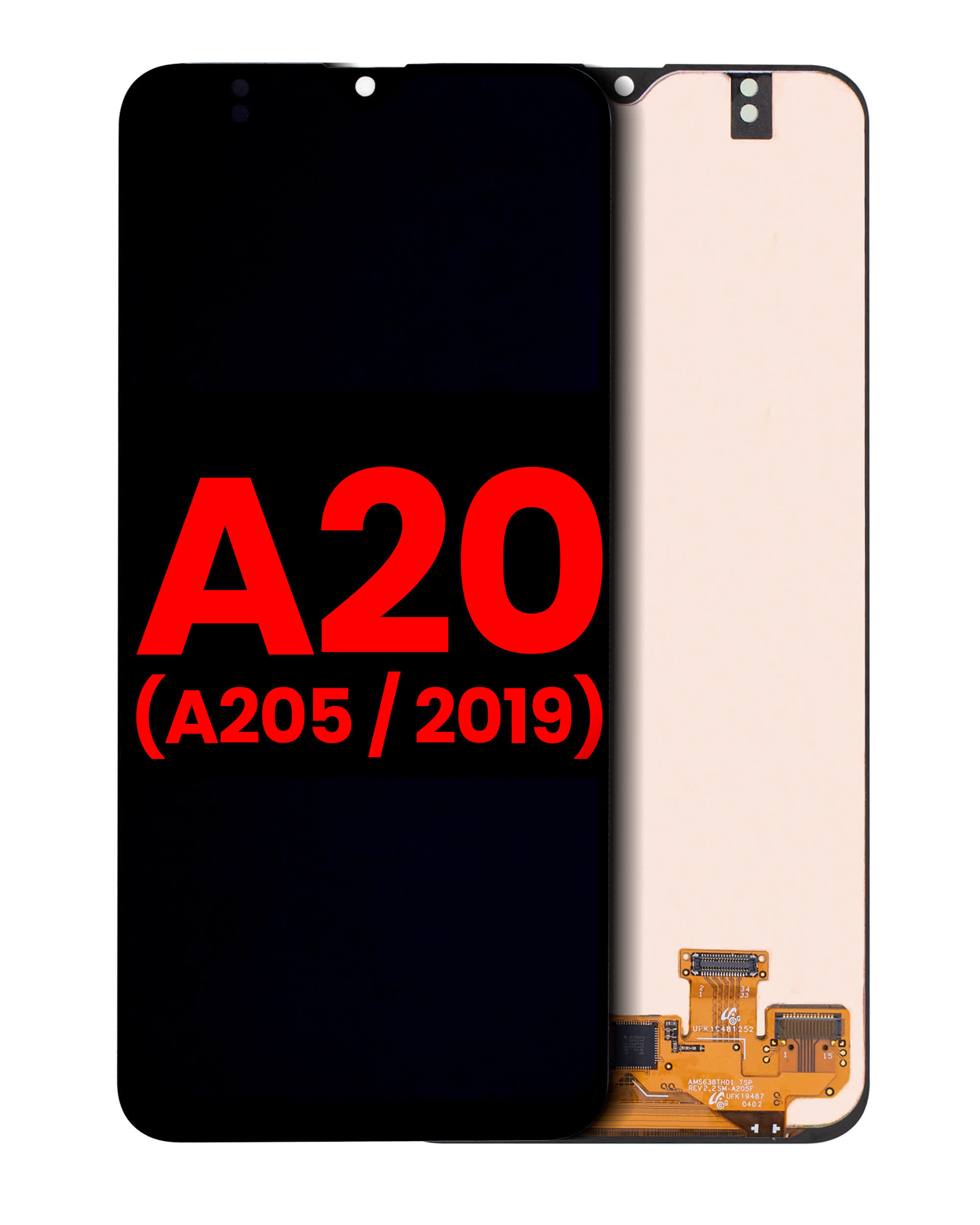 OLED Display ohne Rahmen für Samsung Galaxy A20 (A205 / 2019) (alle Modelle) (Aftermarket Plus)