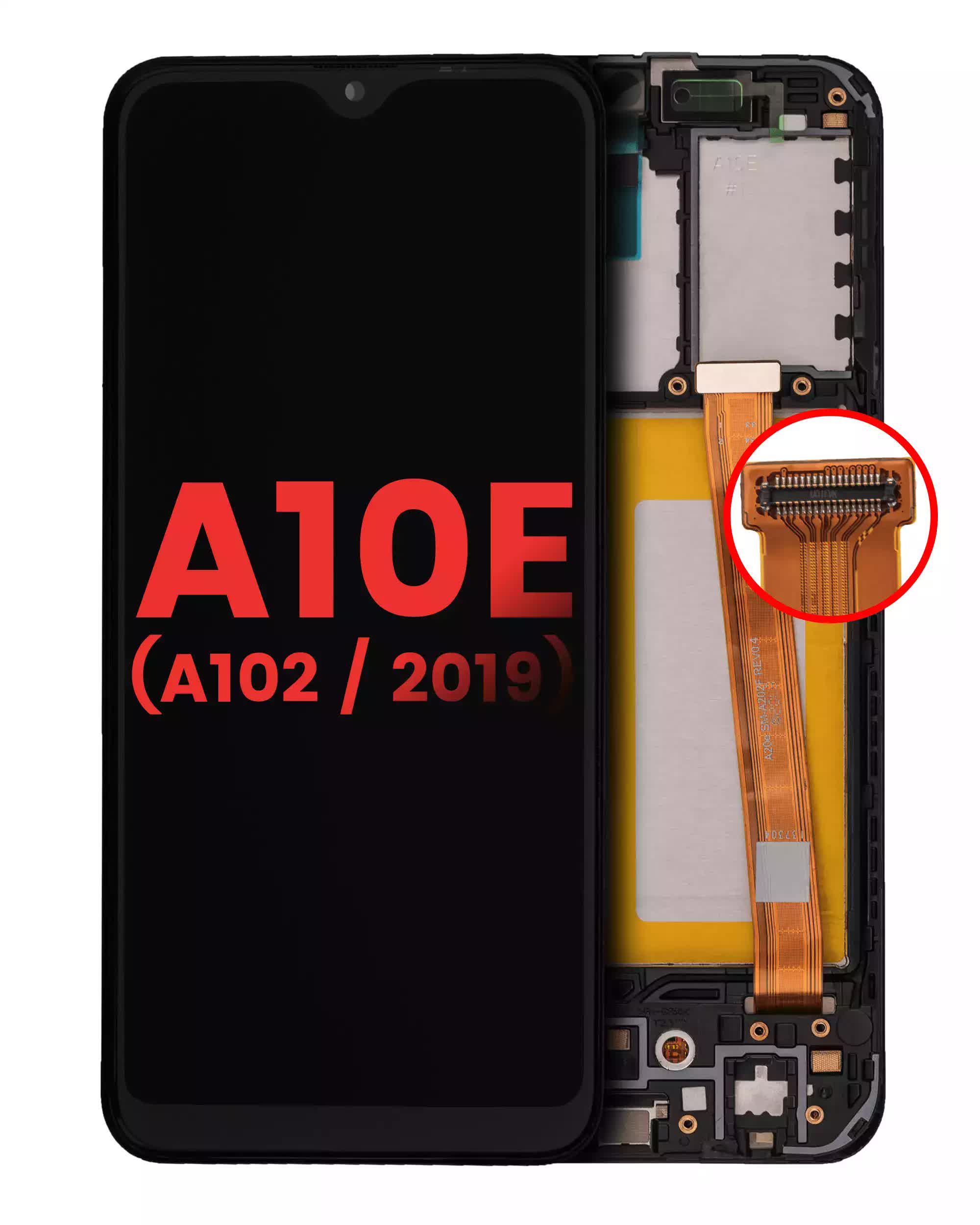 LCD Display mit Rahmen für Samsung Galaxy A10E (A102 / 2019) (Aftermarket Plus)