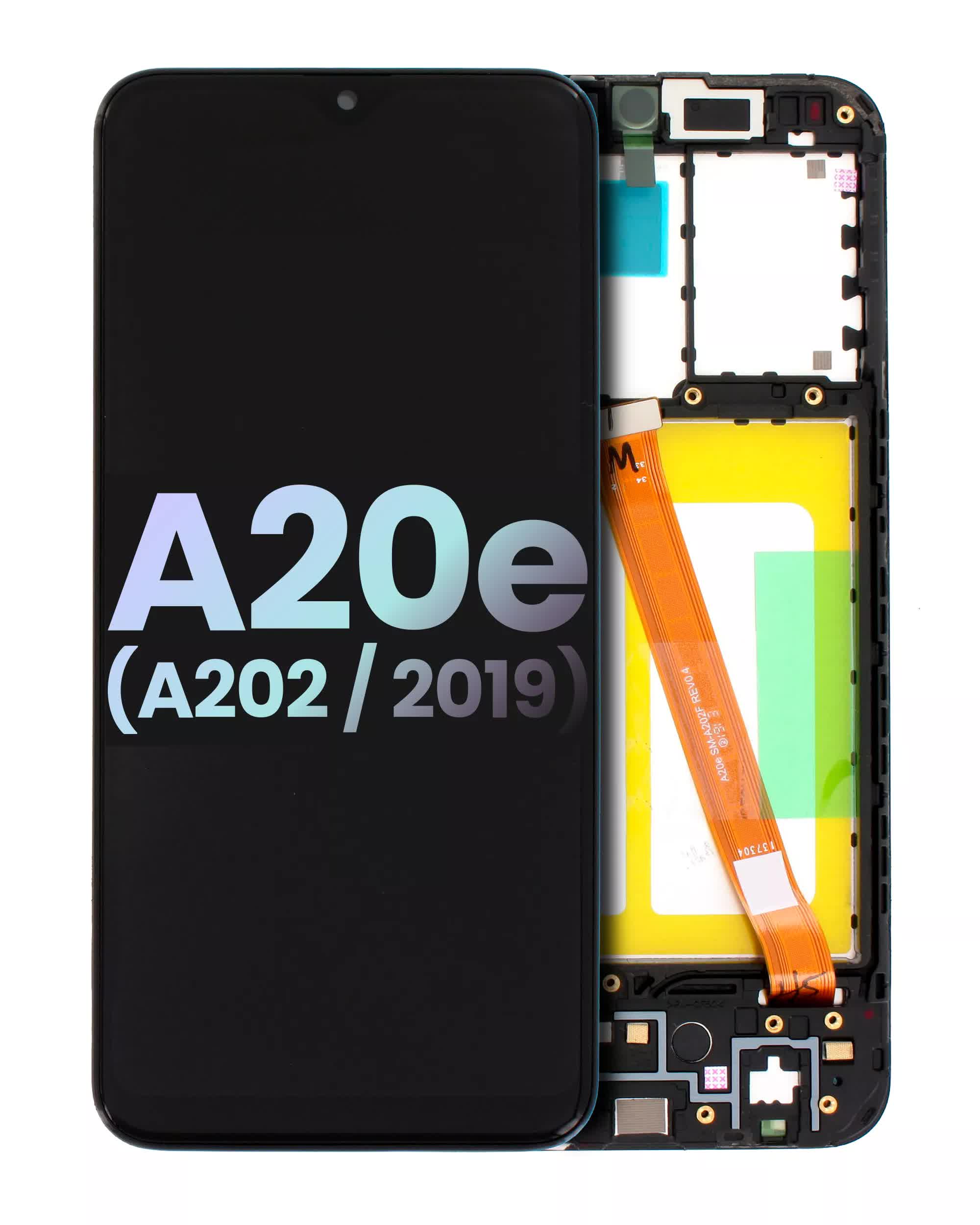 LCD Display mit Rahmen für Samsung Galaxy A20e (A202 / 2019) (Service Pack)