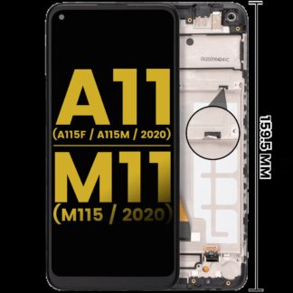 LCD Display mit Rahmen für Samsung Galaxy A11 (A115F/ A115M / 2020) / M11 (M115 /2020) (International Version) (professionell aufgearbeitet)