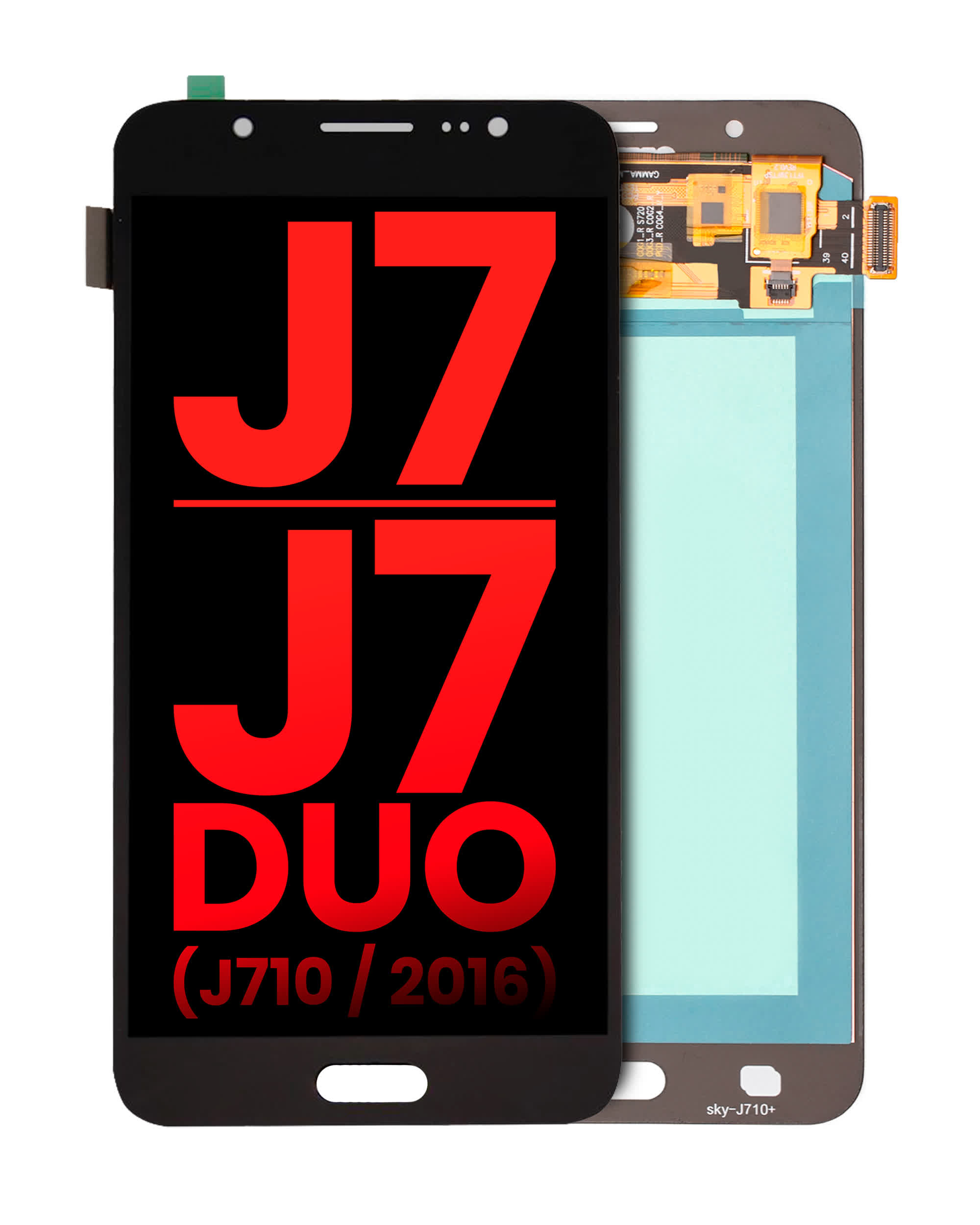 OLED Display ohne Rahmen für Samsung Galaxy J7 / J7 Duo (J710 / 2016) (Aftermarket Plus) (Black (Schwarz))