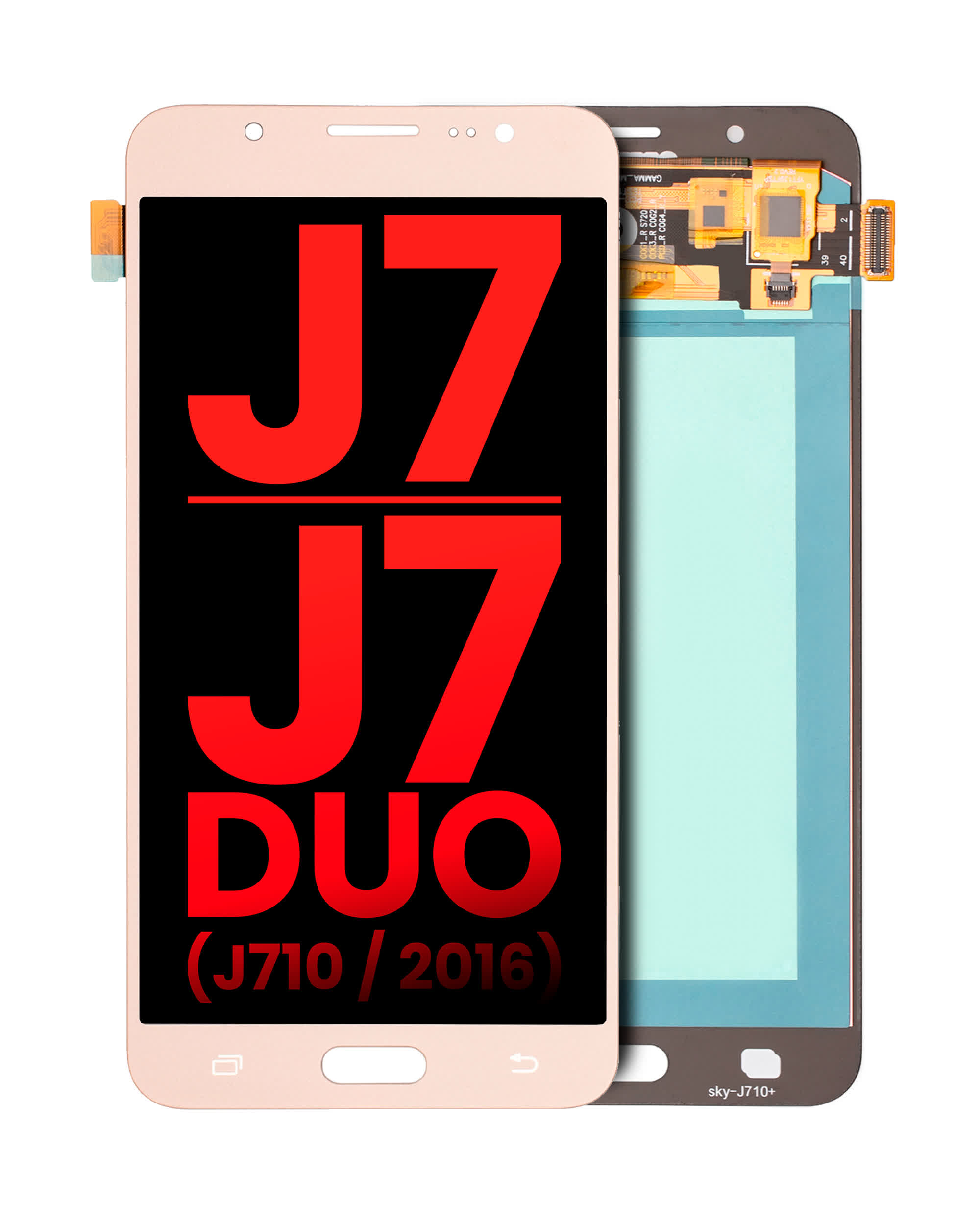 OLED Display ohne Rahmen für Samsung Galaxy J7 / J7 Duo (J710 / 2016) (Aftermarket Plus) (Gold)