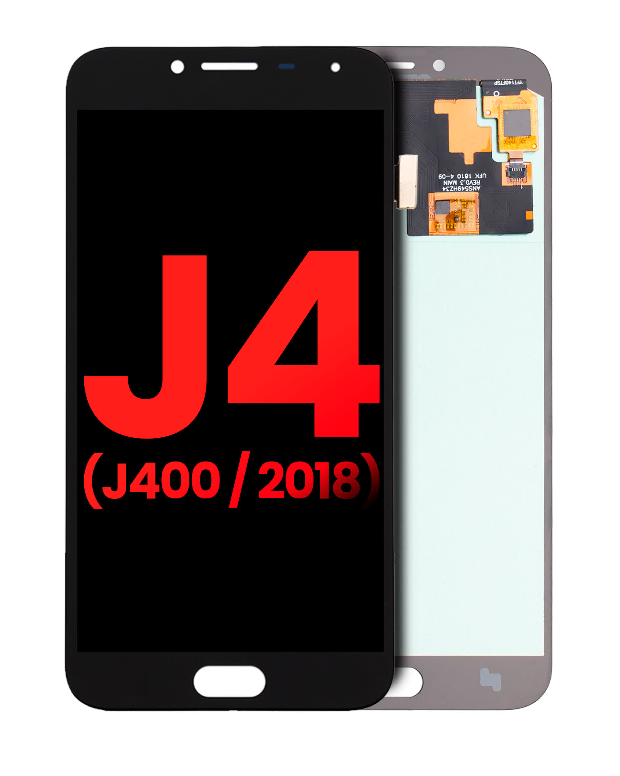 OLED Display ohne Rahmen für Samsung Galaxy J4 (J400 / 2018) (Aftermarket Plus) (Black (Schwarz))