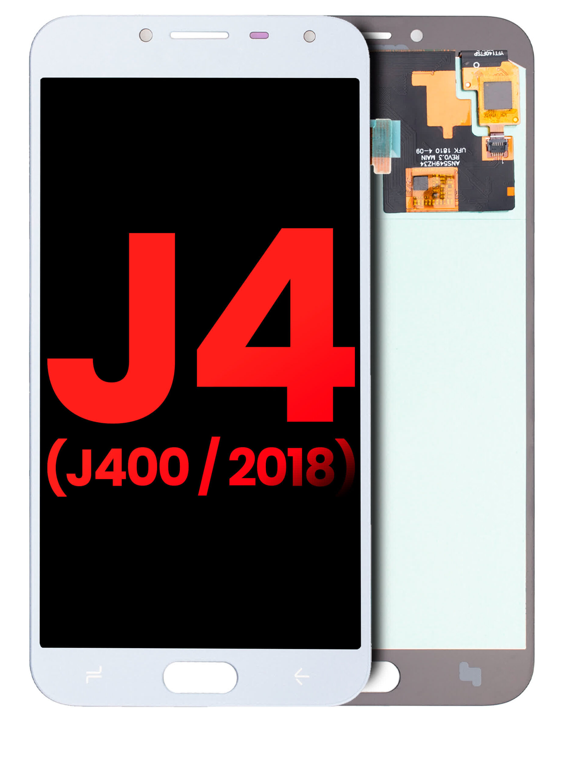 OLED Display ohne Rahmen für Samsung Galaxy J4 (J400 / 2018) (Aftermarket Plus) (Blue / Gray)