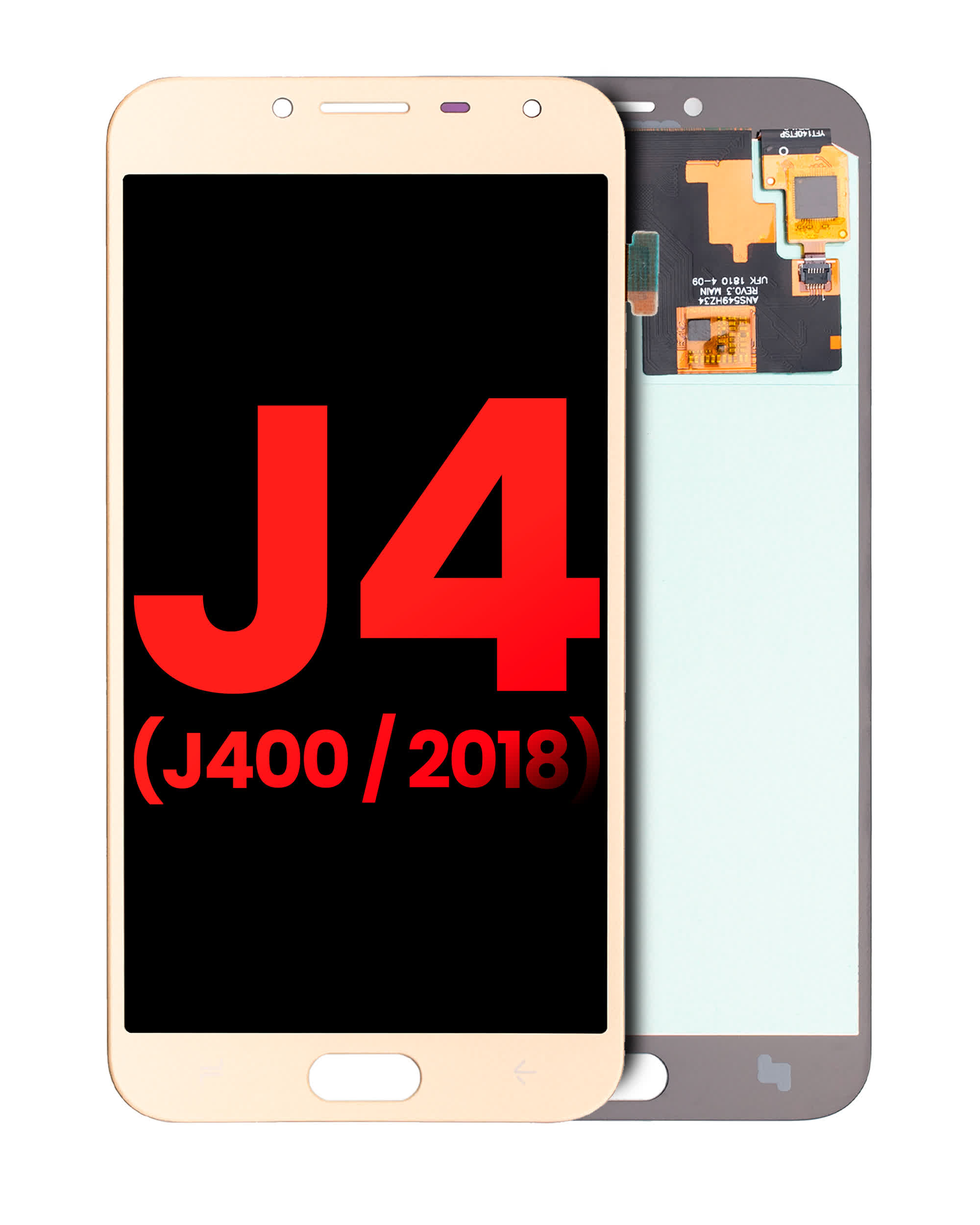 OLED Display ohne Rahmen für Samsung Galaxy J4 (J400 / 2018) (Aftermarket Plus) (Gold)